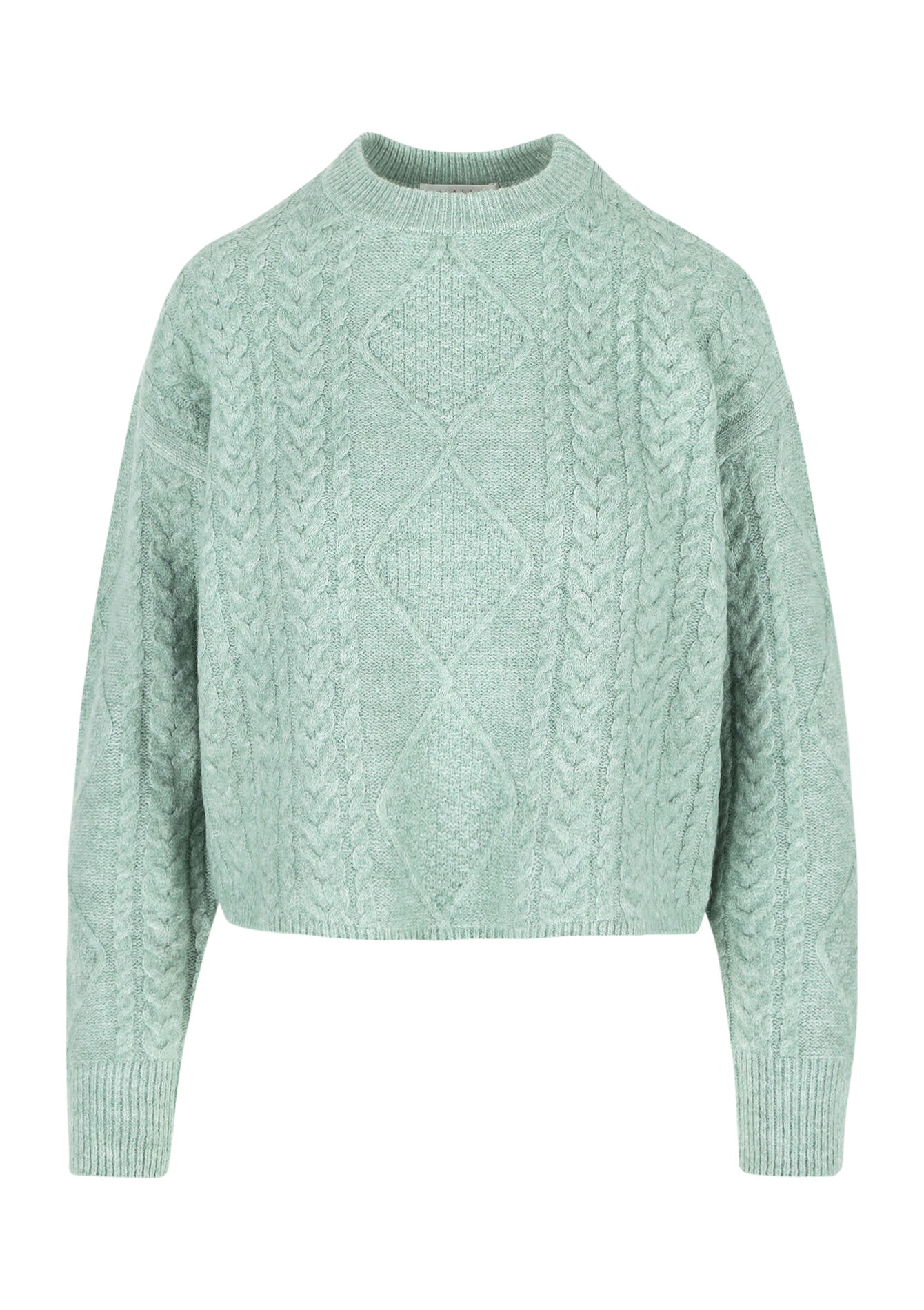 Kabelgebreide trui, Kabelgebreide trui - MINT GREEN - 04006575_1723