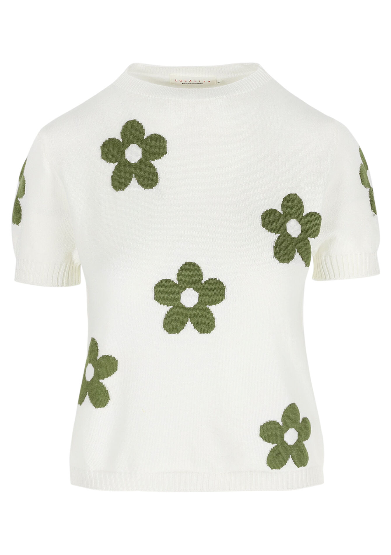 Jacquard trui met bloemen, Jacquard trui met bloemen - VANILLA WHITE - 04006882_1013