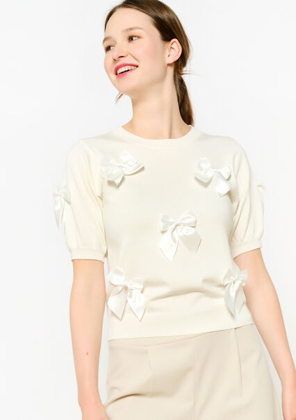 Pullover with bows - OFFWHITE - 04006593_1001