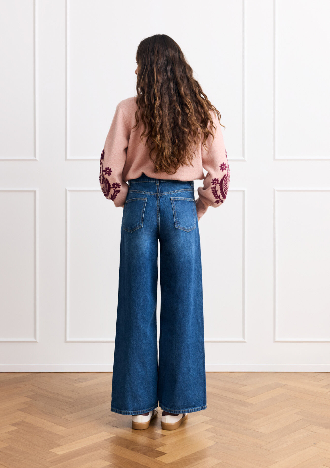 Wijde jeans met hoge taille - MEDIUM BLUE - 22000619_0500