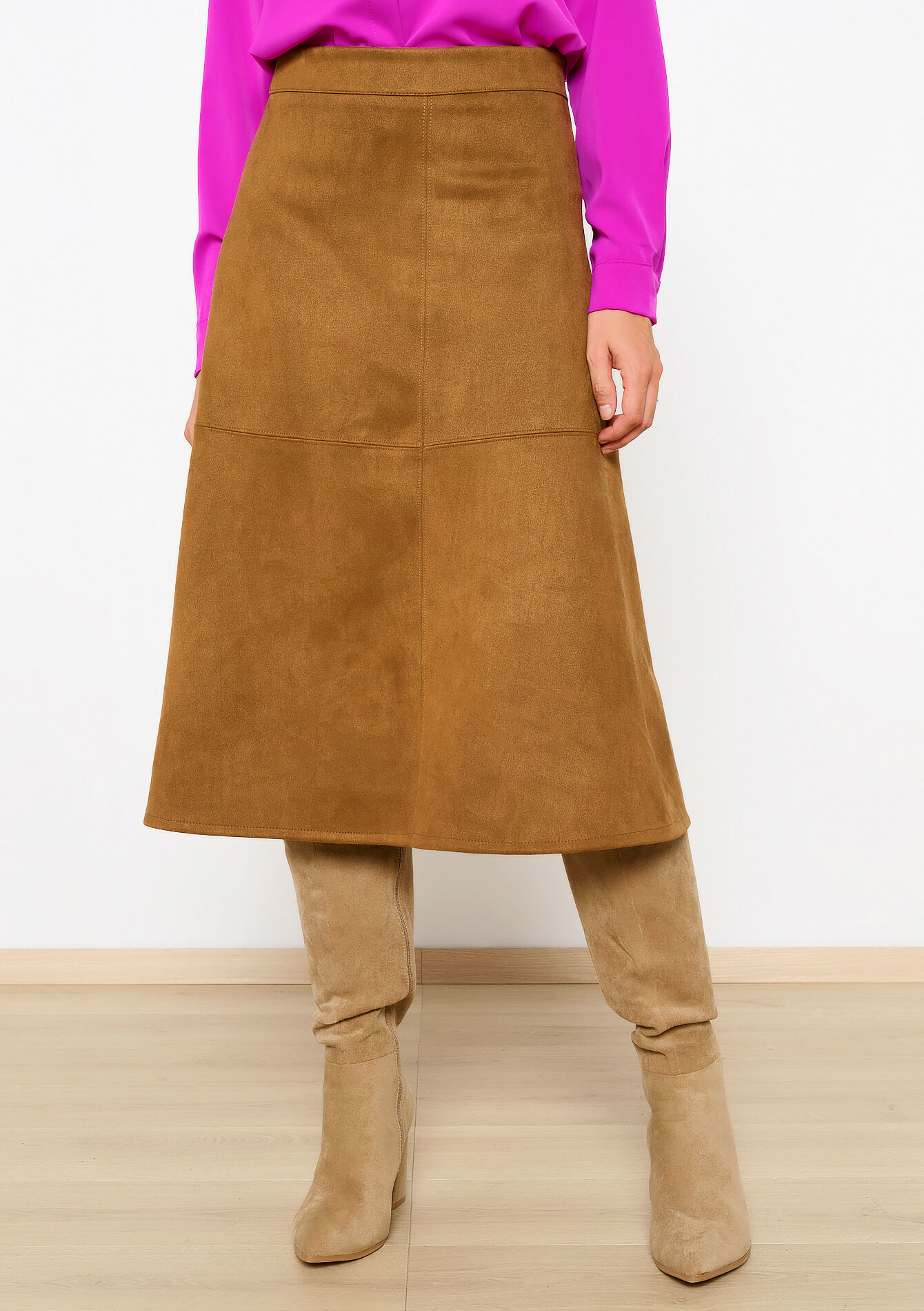 Suede midirok, Suede midirok - CAMEL CINNAMON - 07101288_3835