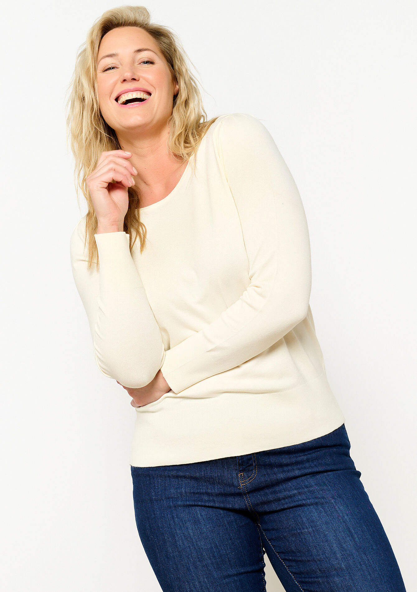 Basic pullover with boatneck - OFFWHITE - 04006288_1001