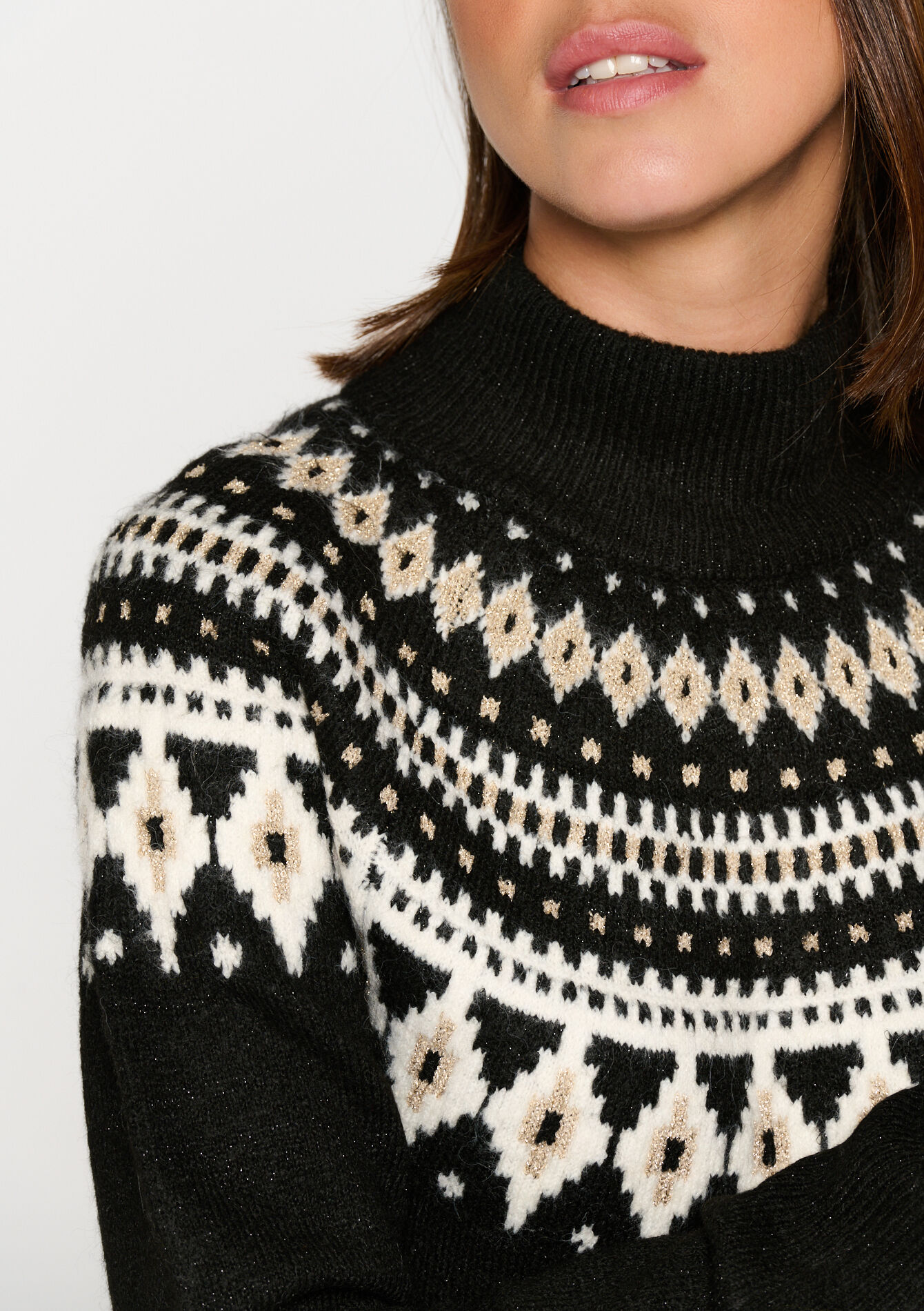 Robe pullover avec jacquard, Robe pullover avec jacquard - BLACK - 08103277_1119