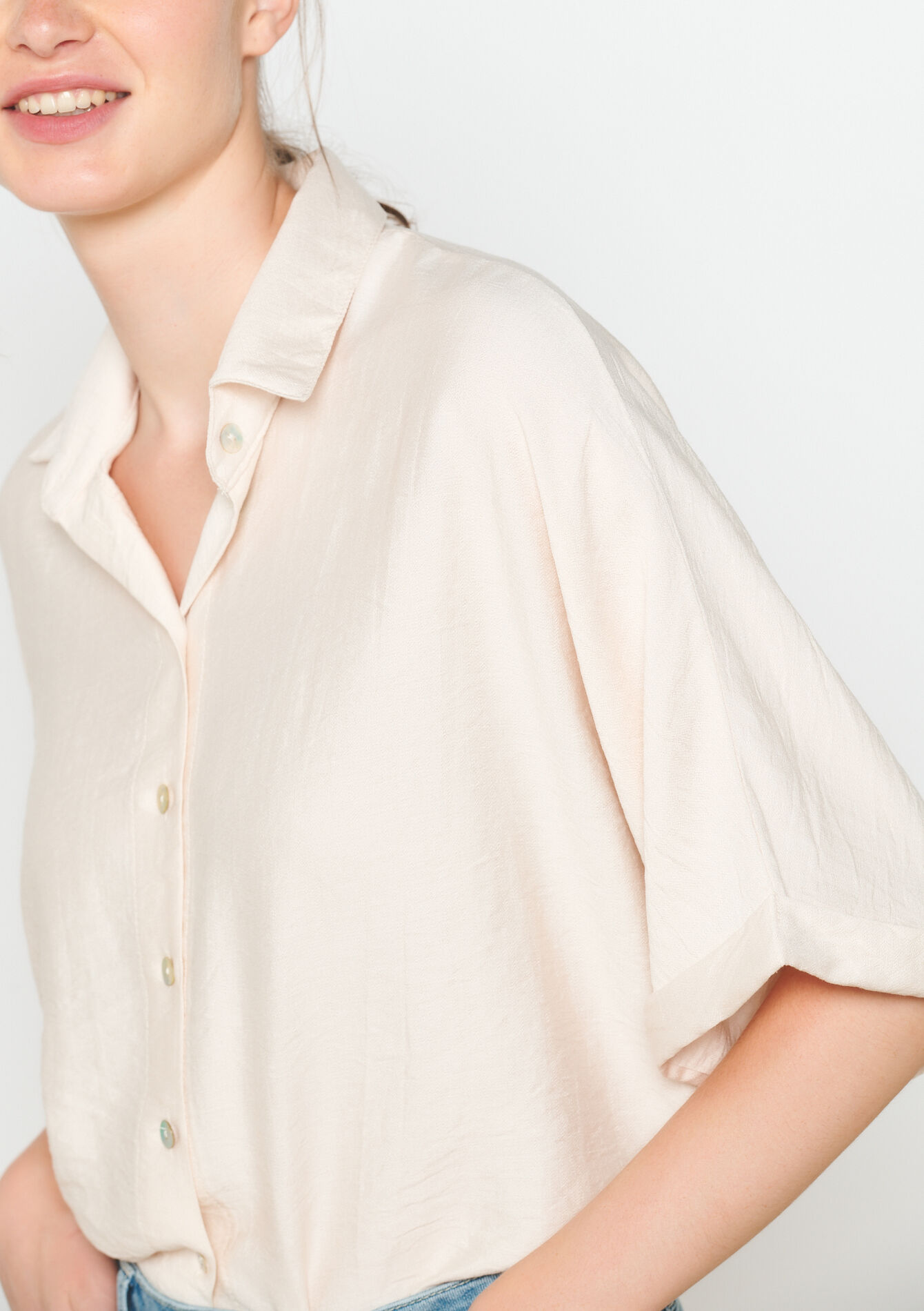 Oversized hemd - LT BEIGE - 05702598_2527