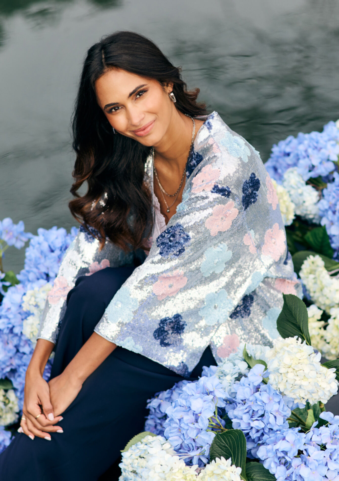 Kimono à sequins floraux, Kimono à sequins floraux - SILVER - 1123000