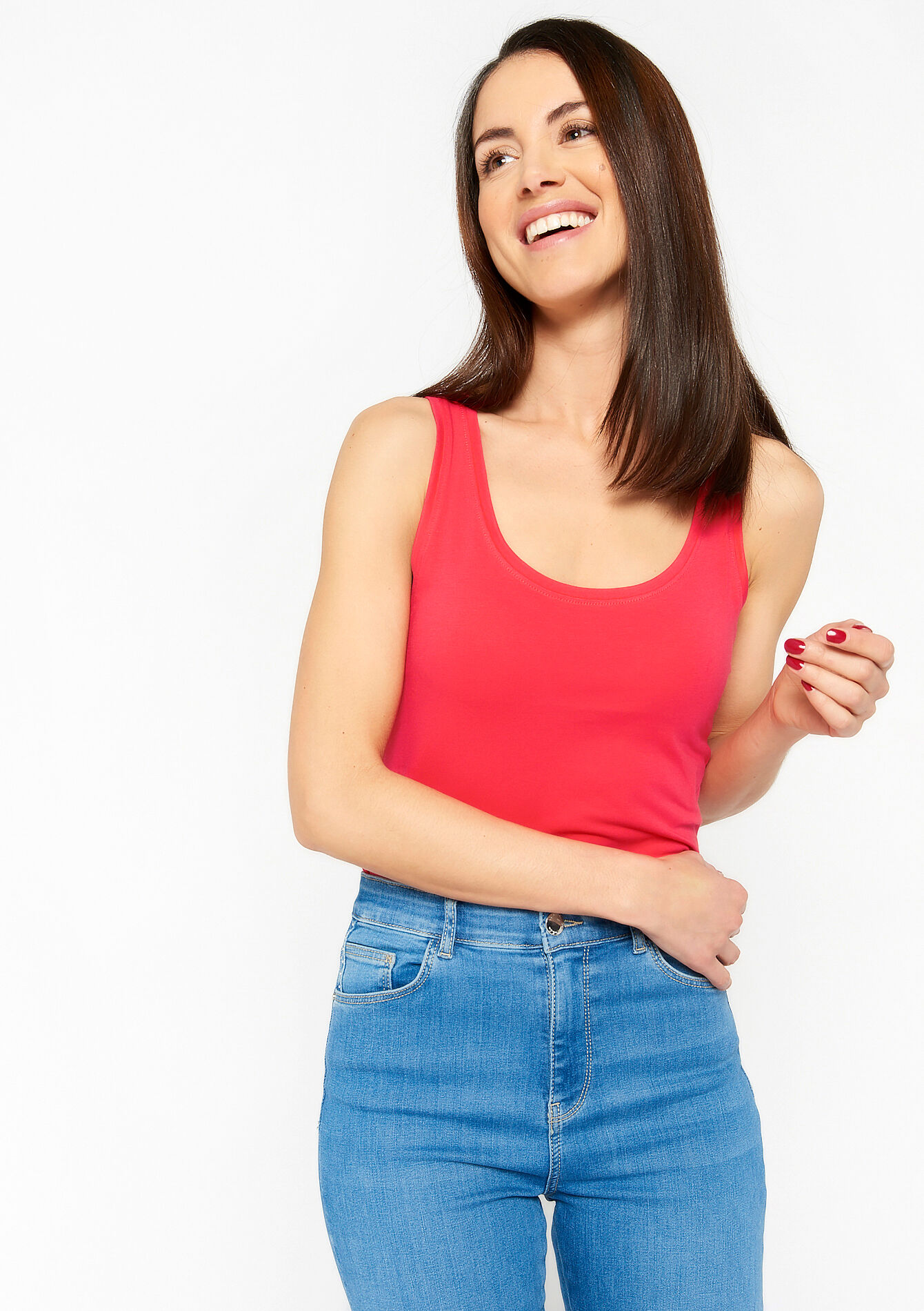 Top met lage hals, Top met lage hals - FUCHSIA - 02200328_5626