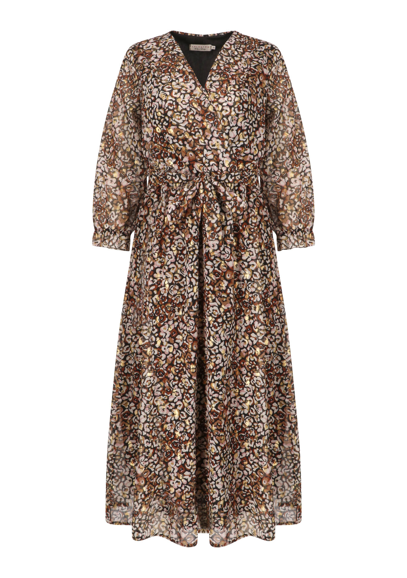 Robe cache-coeur à imprimé léopard, Robe cache-coeur à imprimé léopard - BLACK - 08602113_1119