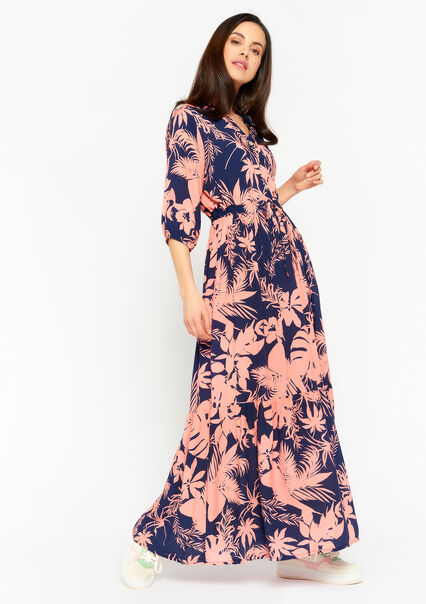 Maxi dress with floral print - NAVY BASIC - 08601985_2723
