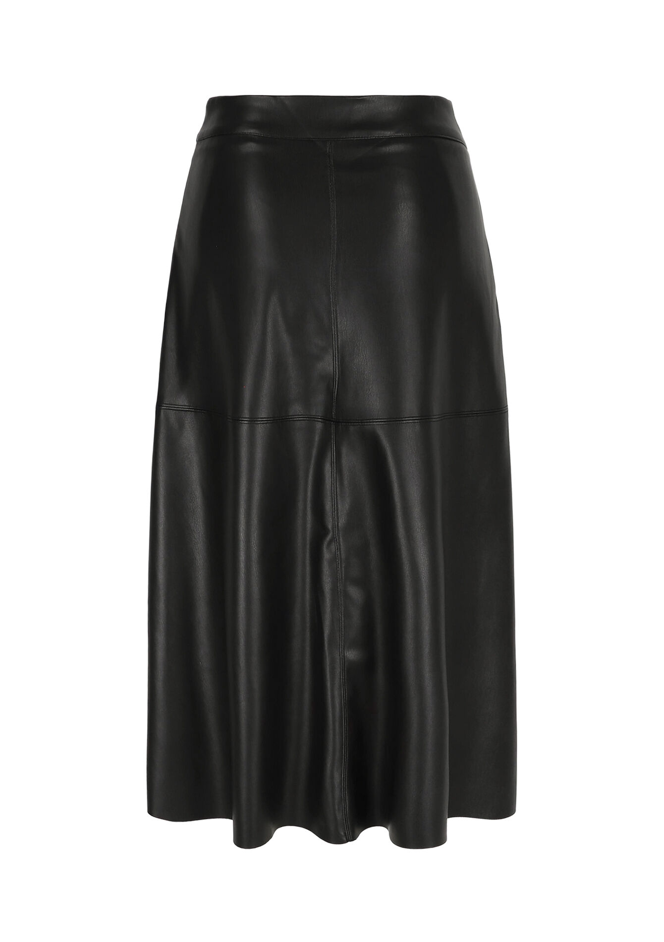 Jupe midi effet cuir - BLACK - 07101404_1119