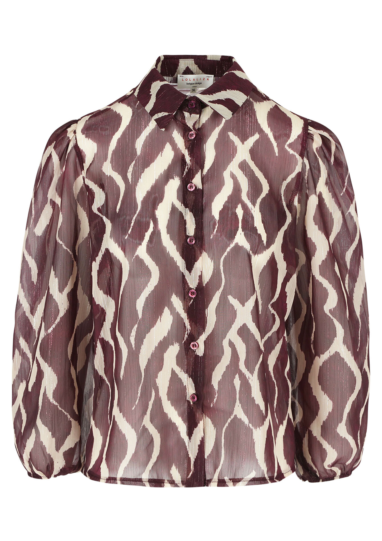 Chemise en voile à imprimé, Chemise en voile à imprimé - BORDEAUX WINE - 05702696_5514