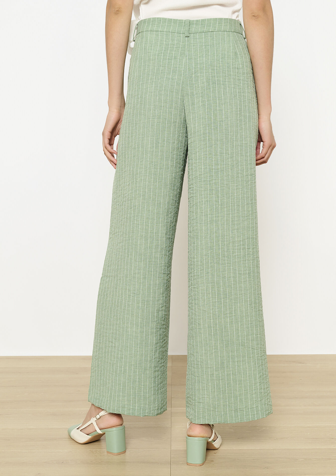 Geklede broek met krijtstrepen, Geklede broek met krijtstrepen - LIGHT GREEN PASTEL - 06100703_1822