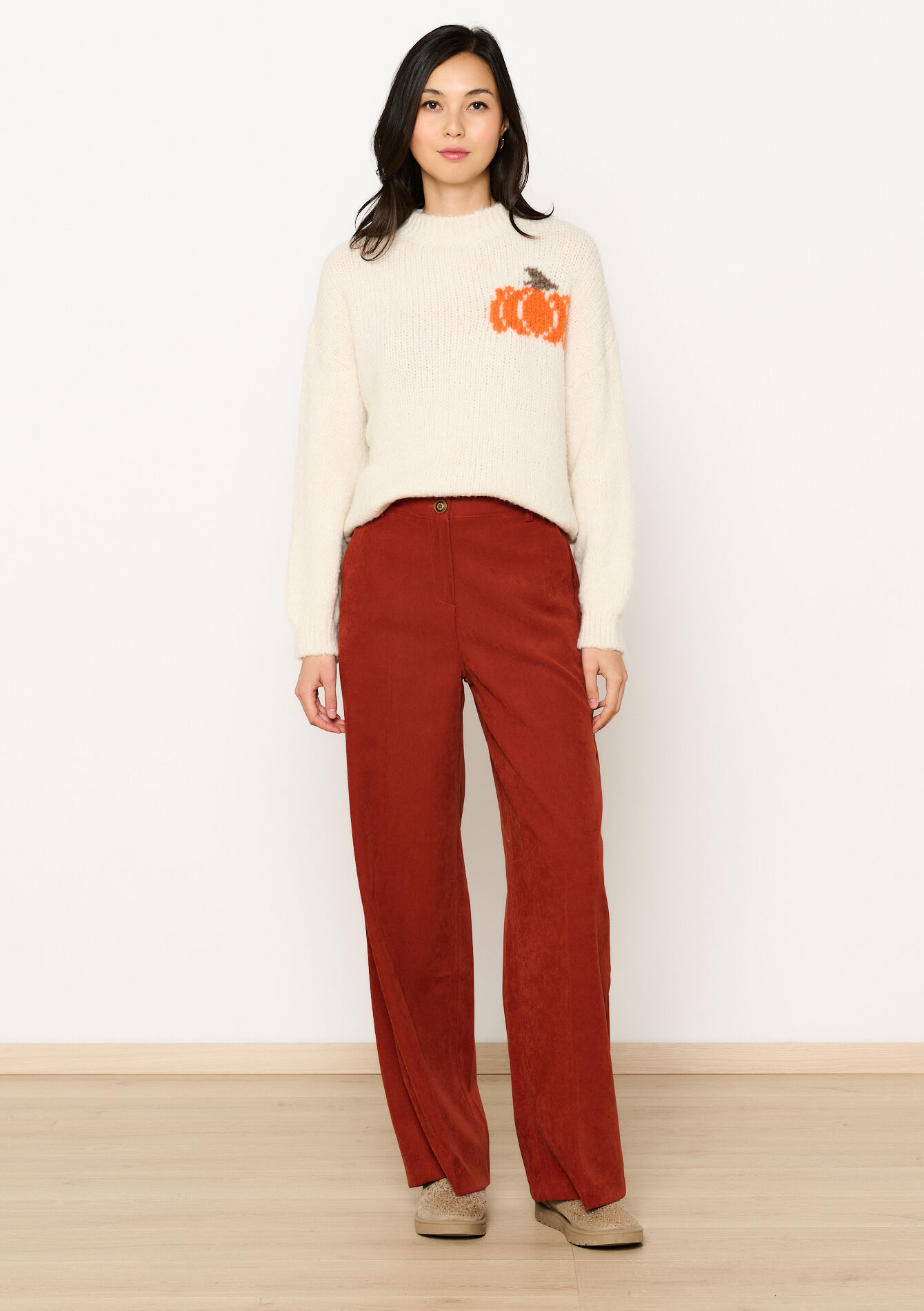 Wijde broek met zakken, Wijde broek met zakken - RUST BROWN - 06100687_1283