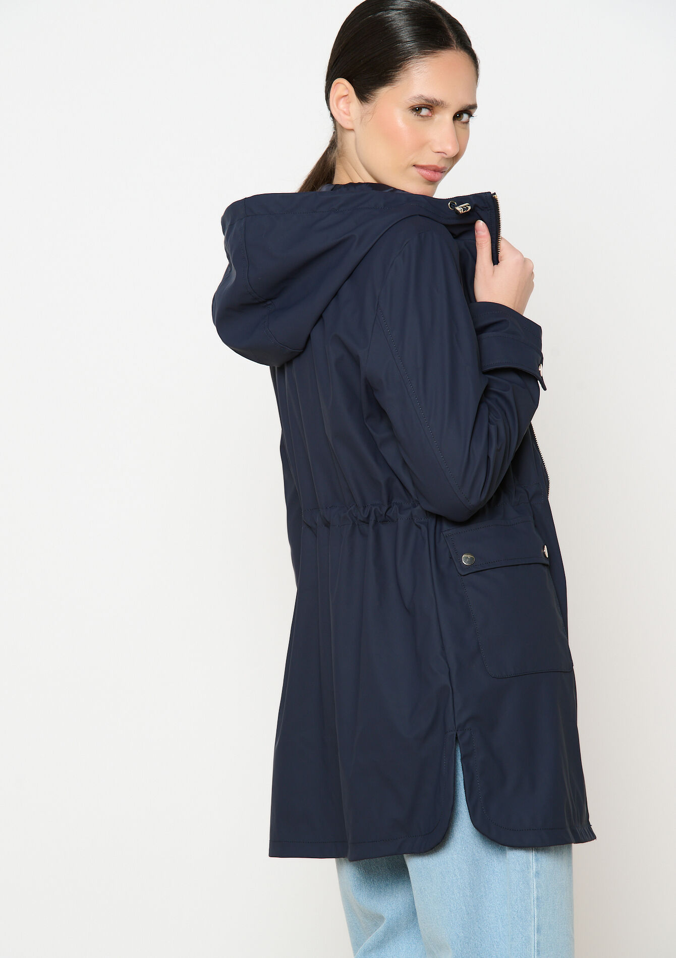 Parka longue cirée, Parka longue cirée - NAVY BASIC - 23000724_2723