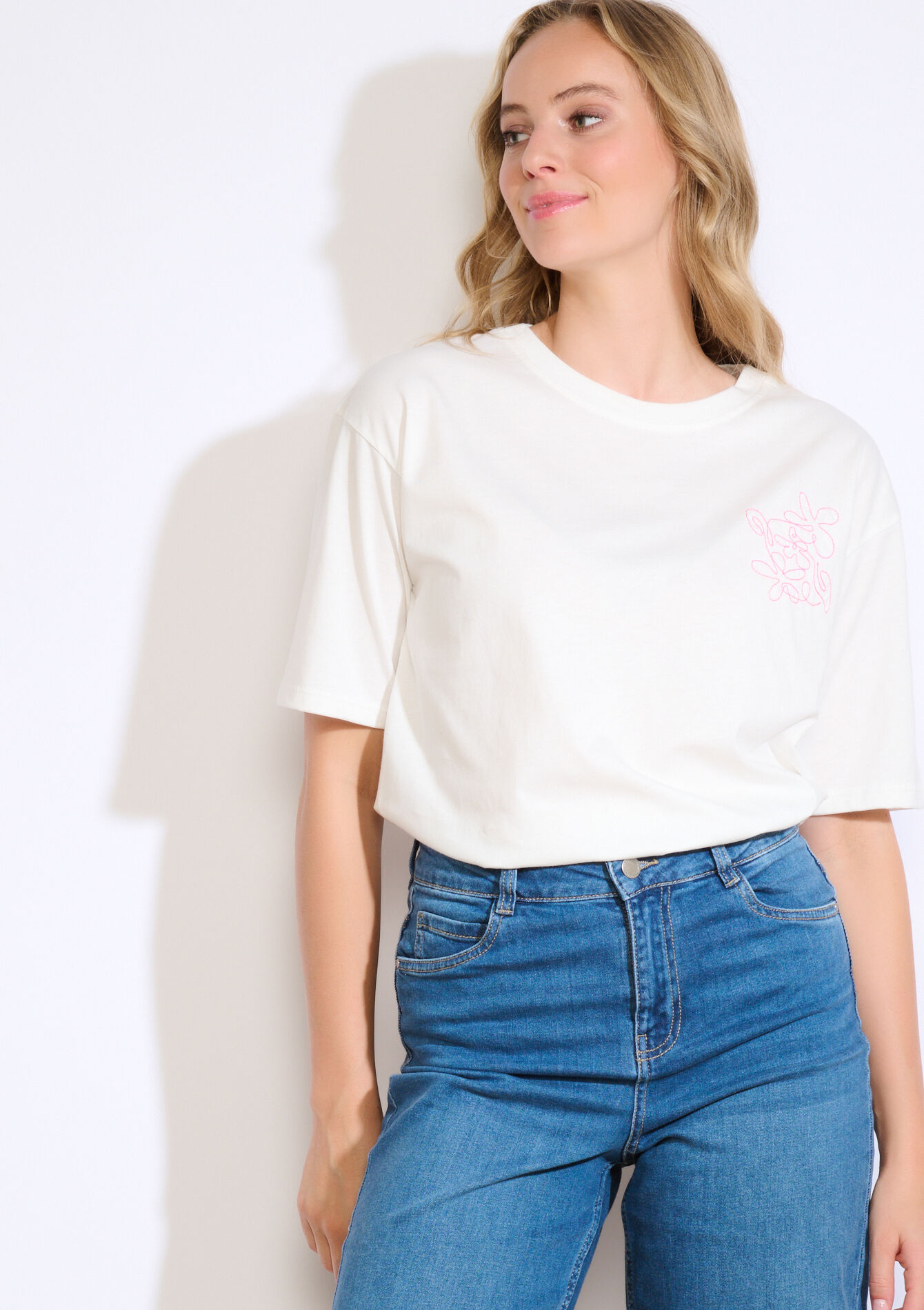 T-shirt à détail brodé, , back