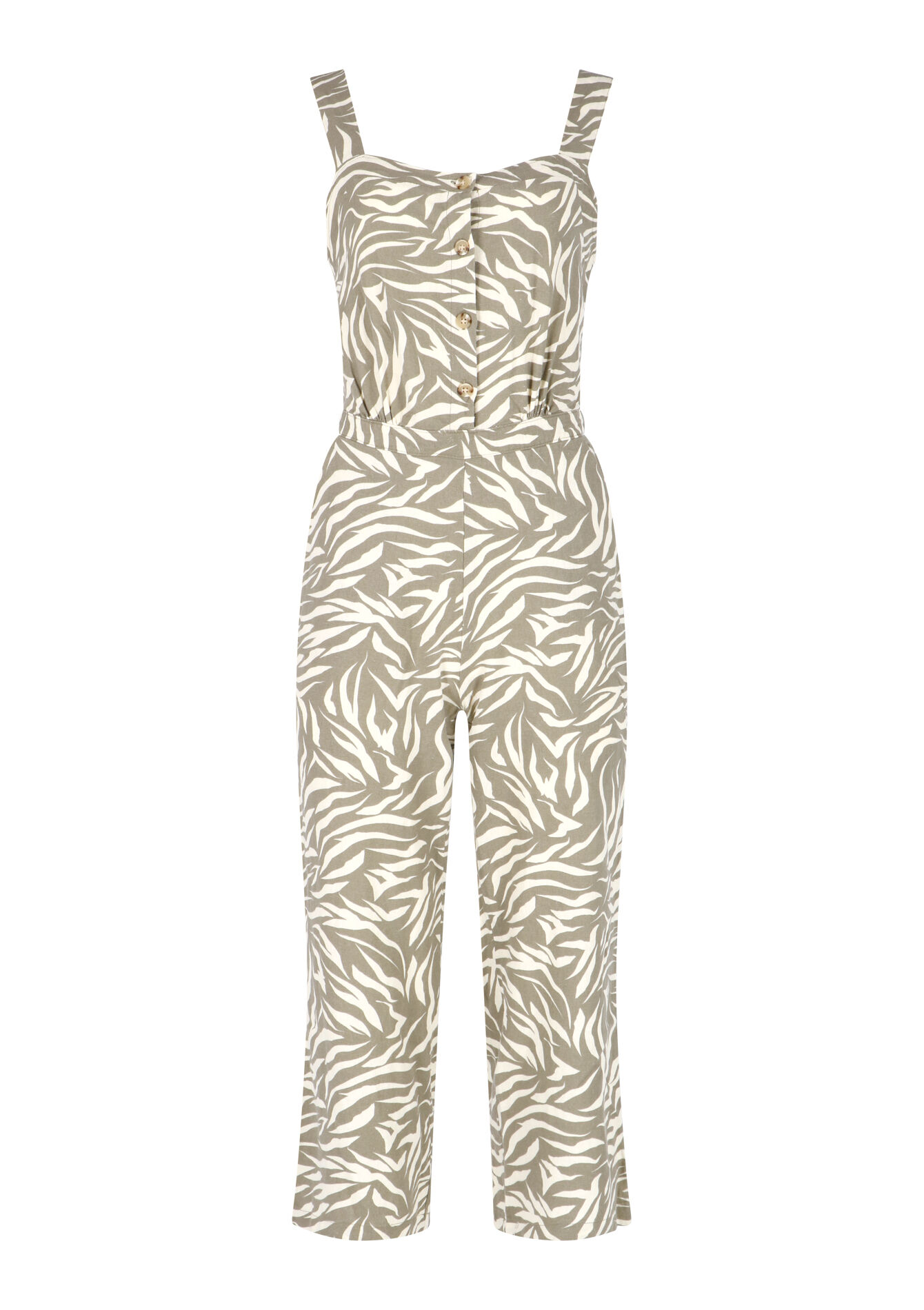 Jumpsuit met zebraprint, Jumpsuit met zebraprint - KHAKI FADED - 06004328_4326