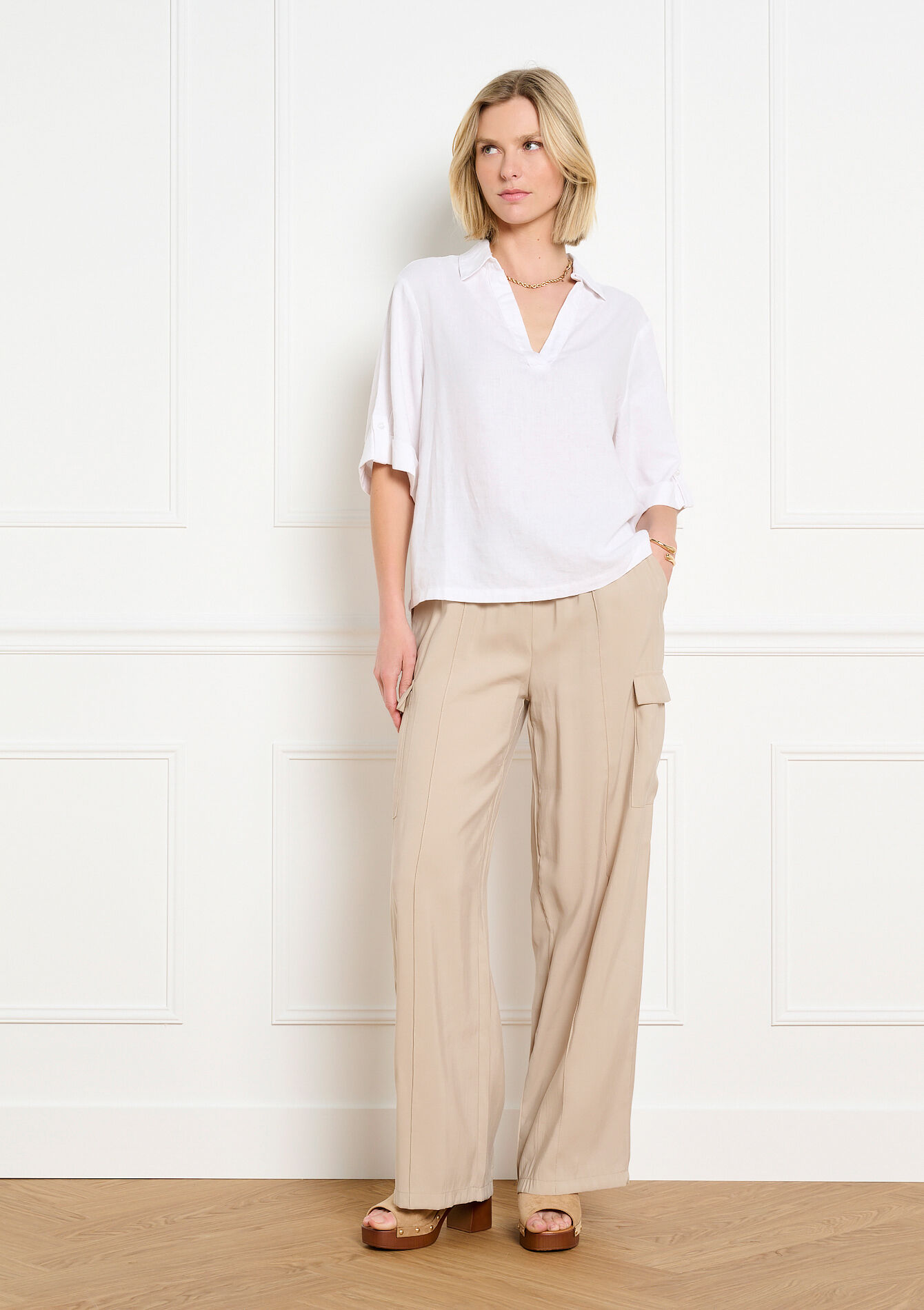 Soepele polo blouse, Soepele polo blouse - OPTICAL WHITE - 05702969_1019