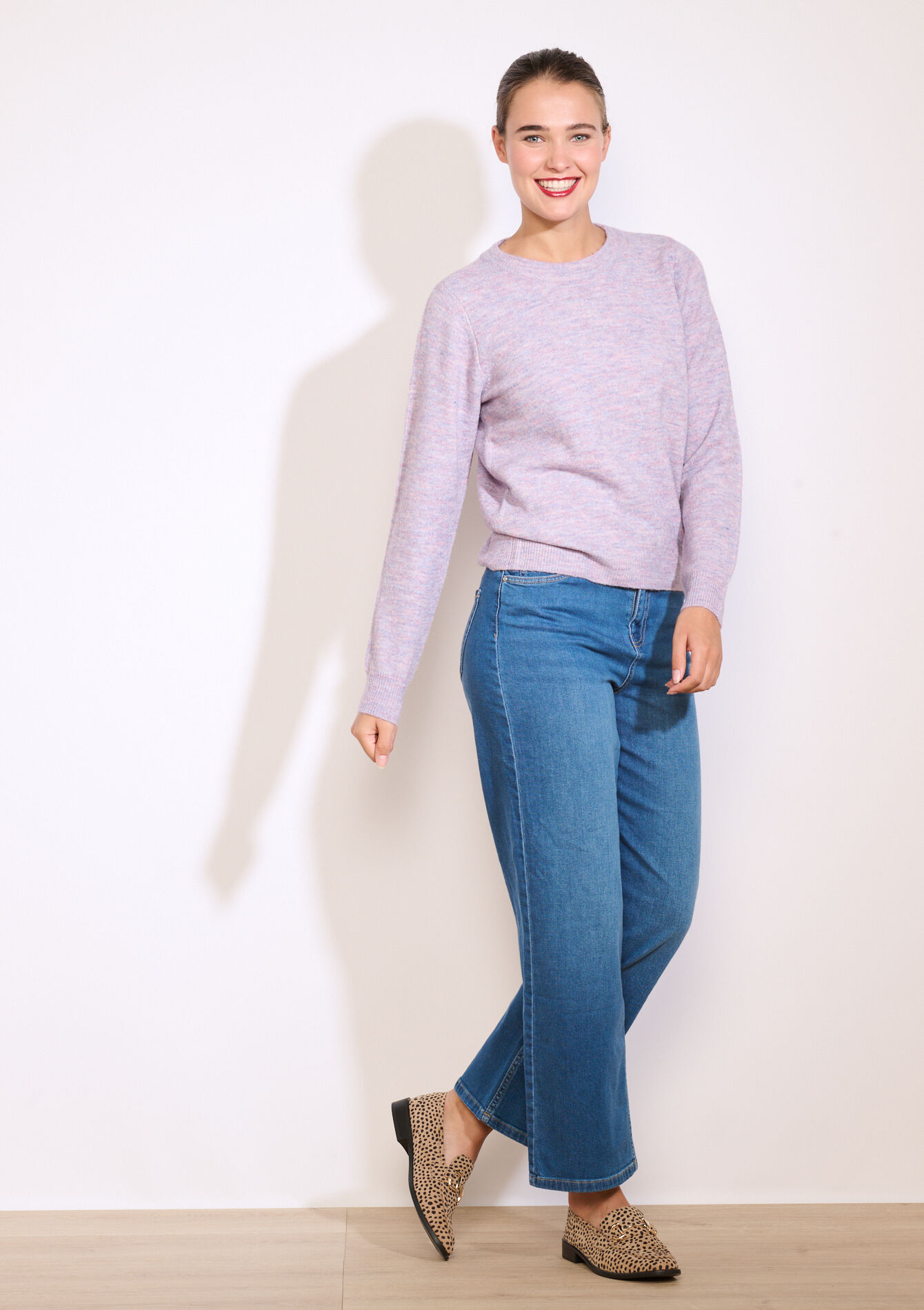 Zachte trui met ronde hals, Zachte trui met ronde hals - PASTEL LILAC - 04006880_1493