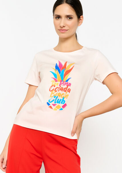 T-shirt avec illustration - ROSE CLAIR - 02301522_1303