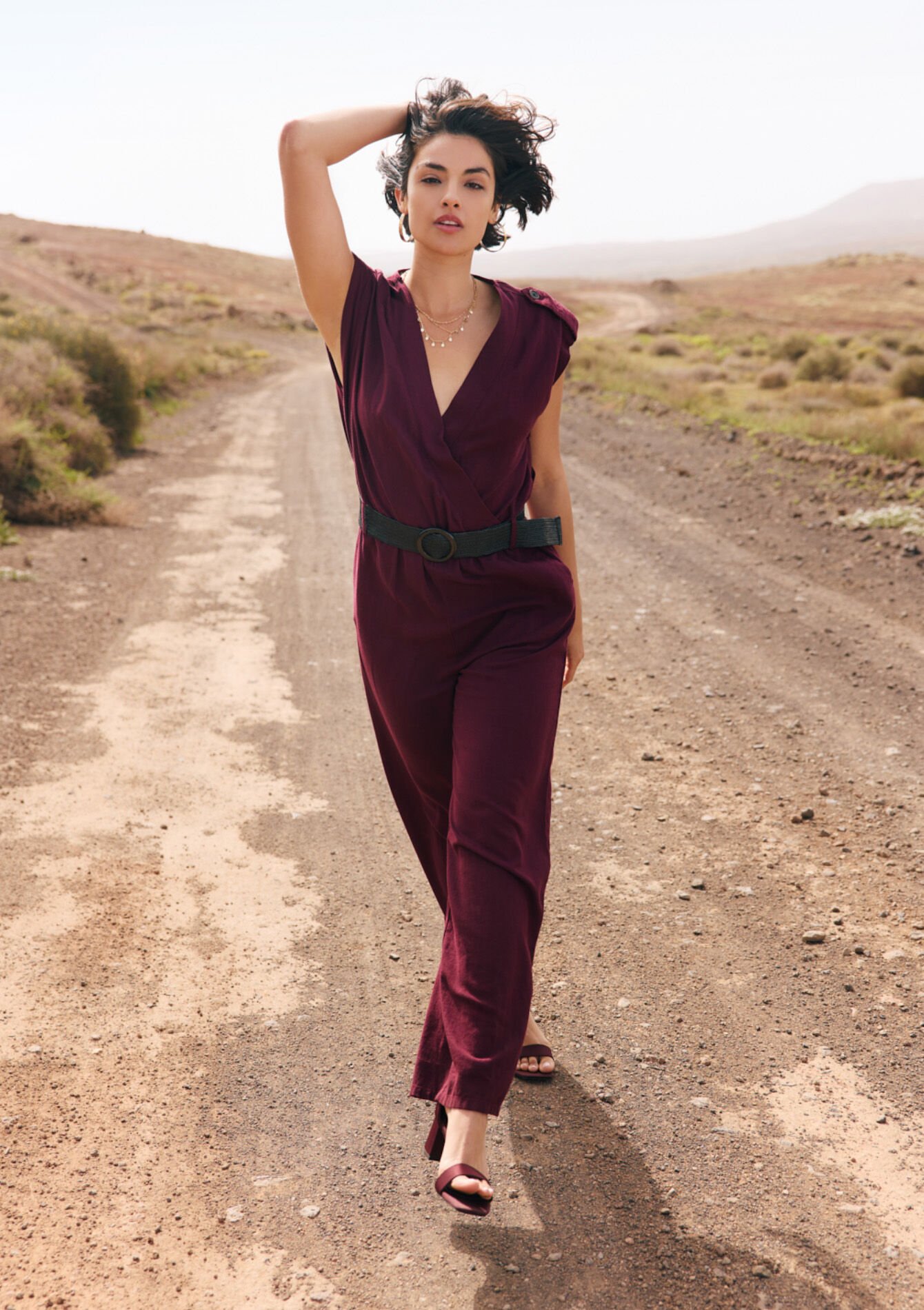 Ceintuur jumpsuit met overslag, Ceintuur jumpsuit met overslag, , back