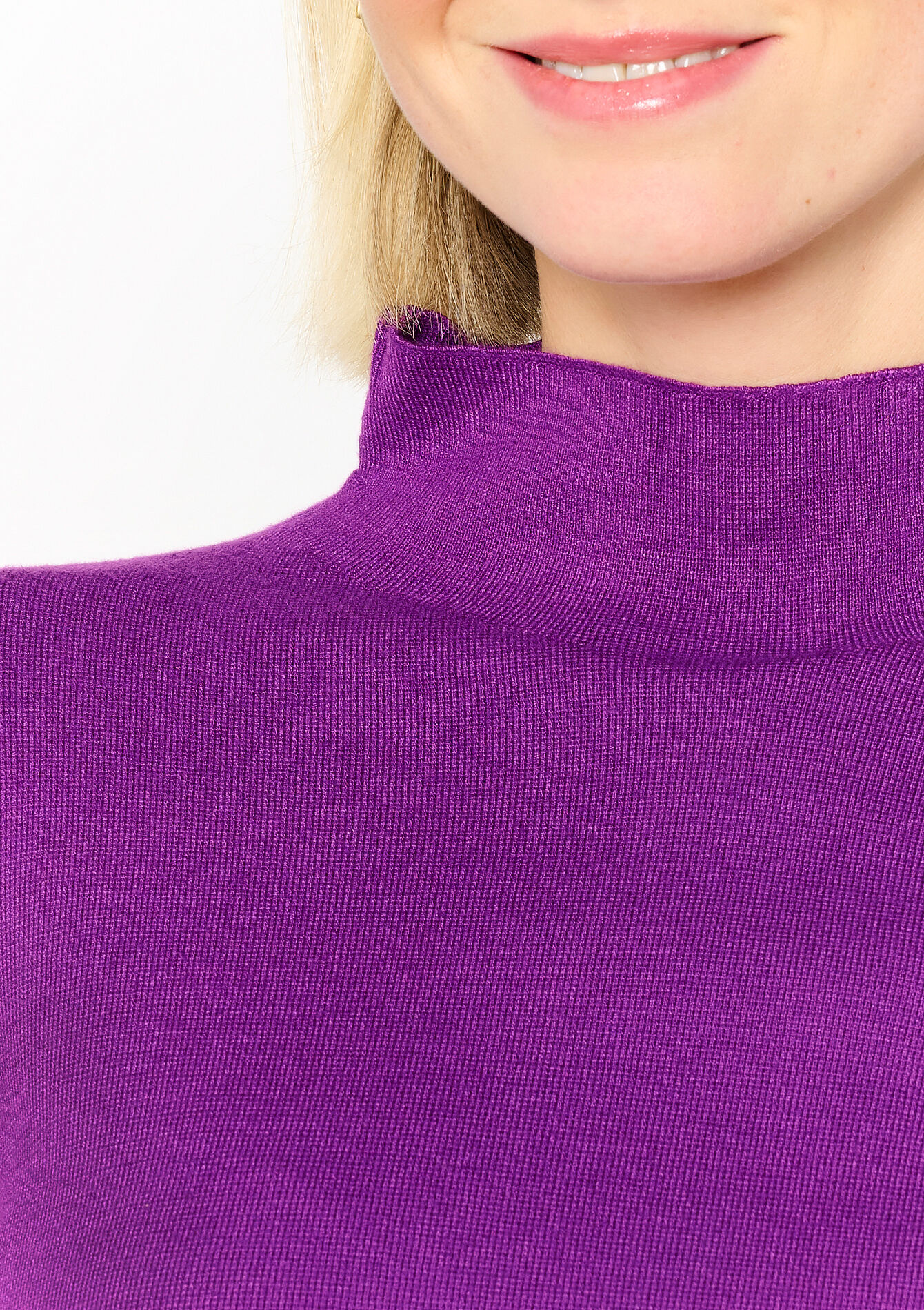 Trui met opstaande kraag, Trui met opstaande kraag - PURPLE - 04006538_5902