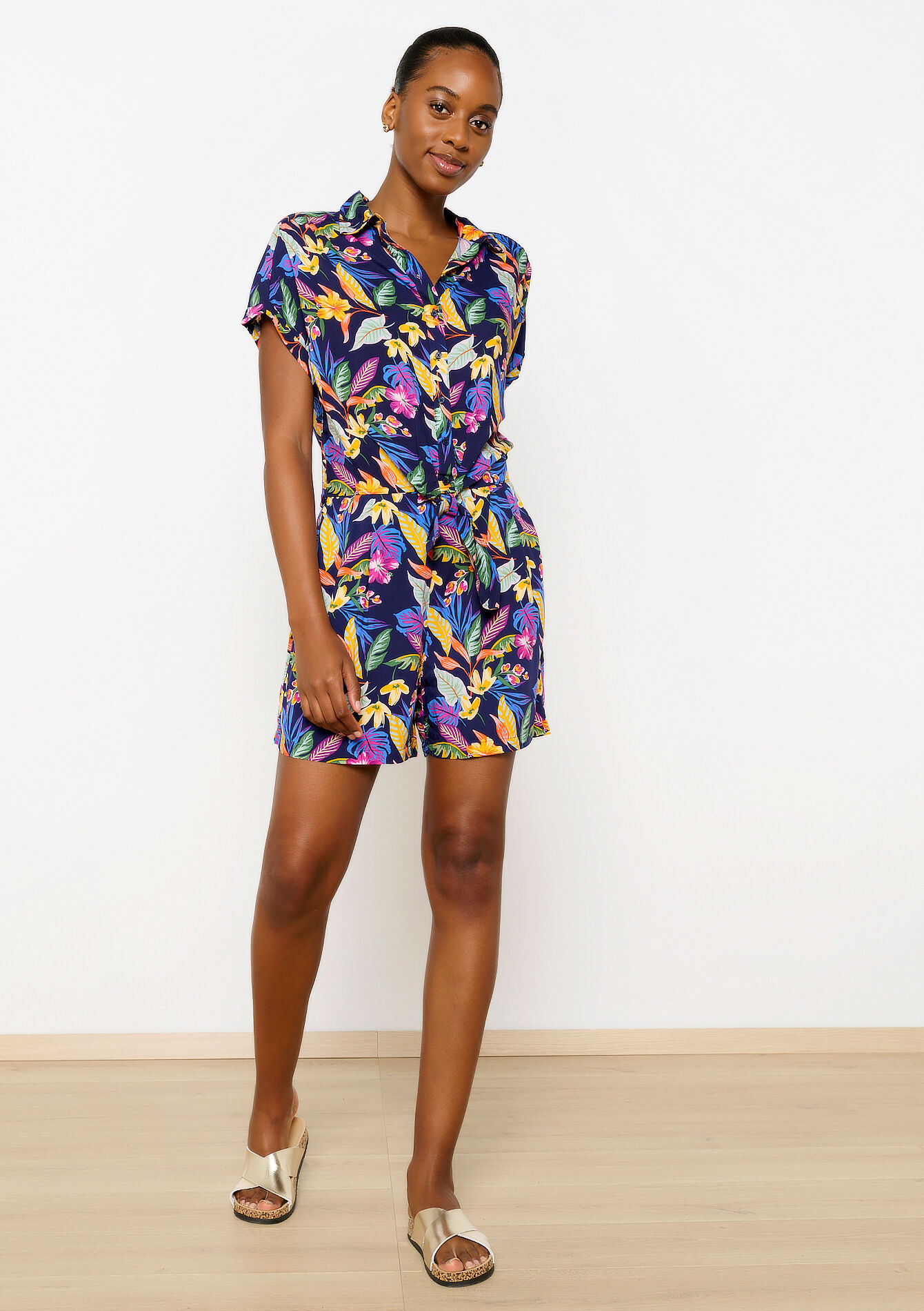 Short à imprimé tropical - NAVY BASIC - 06100582