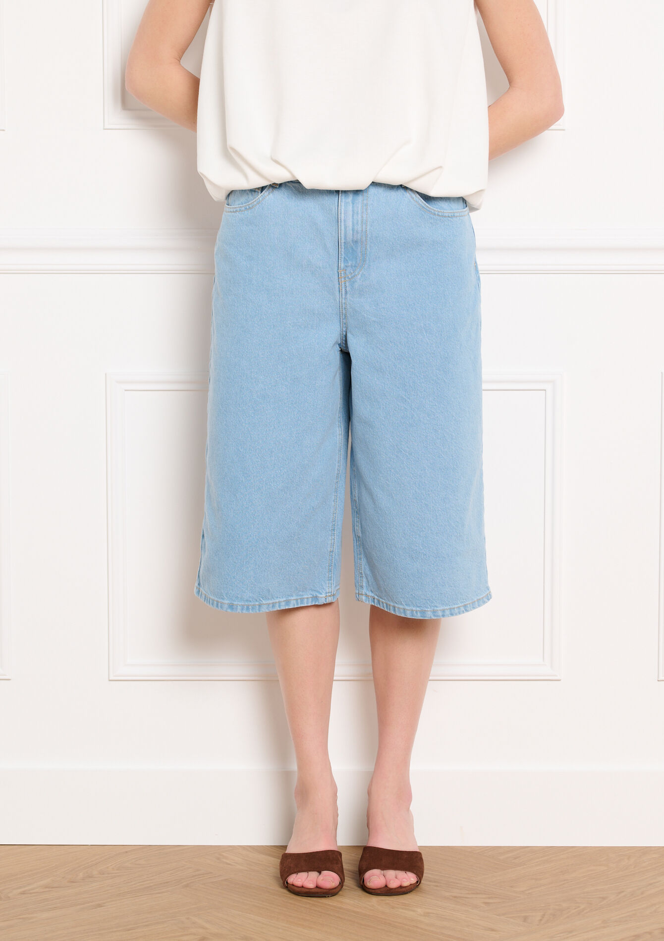 Bermuda en denim, Bermuda en denim - BLUE BLEACHED - 22000662_0502