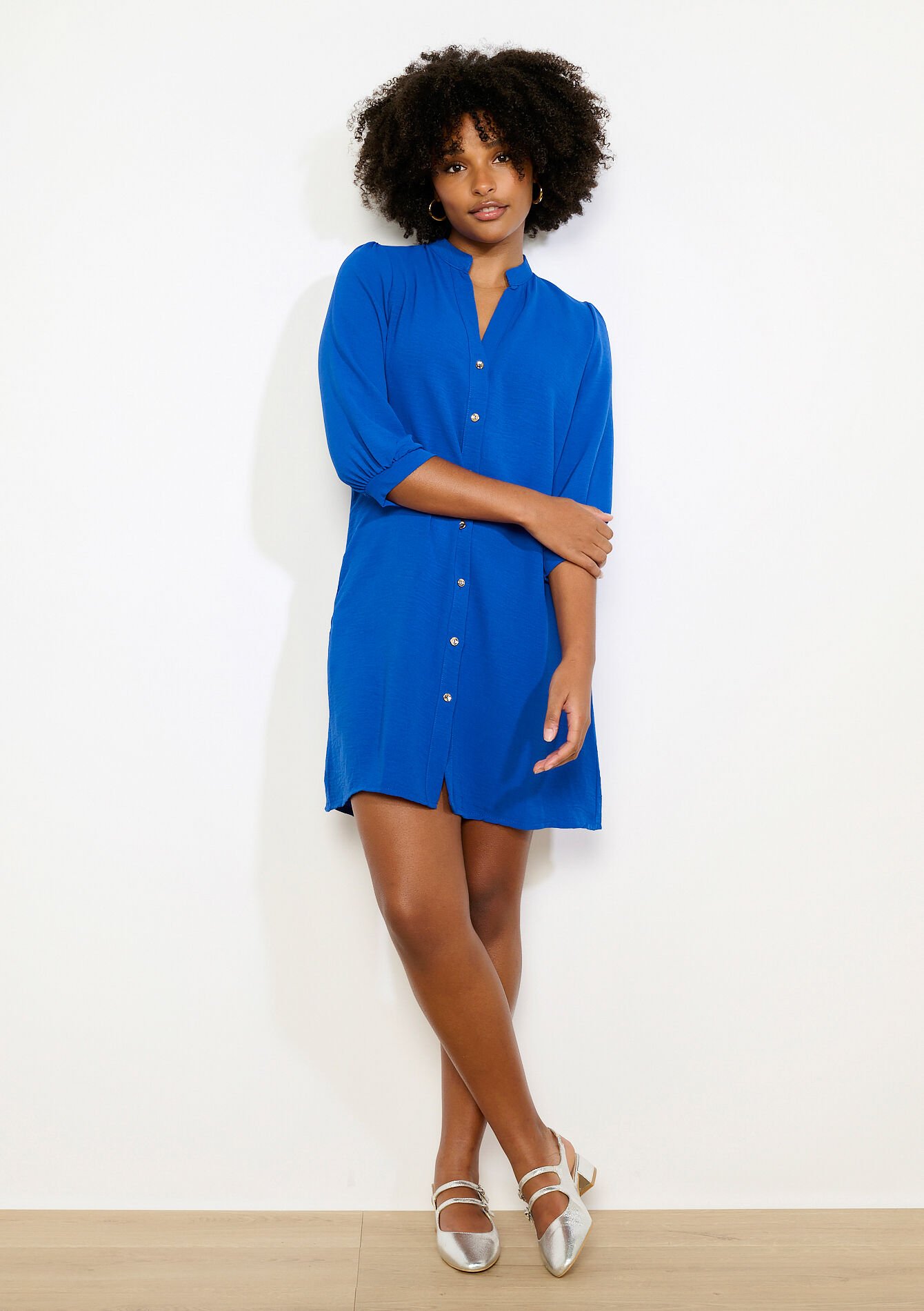 Robe chemise fluide - ELECTRIC BLUE - 08104468_1619