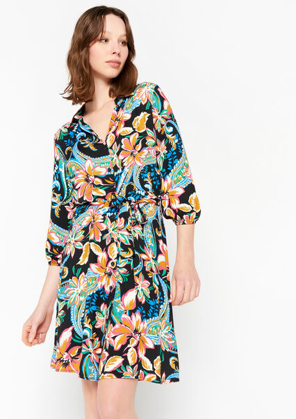Shirt dress with paisley and flowers - MULTICO - 08103147_1000