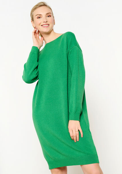 Oversized knitted dress - GREEN APPLE  - 08103503_1783
