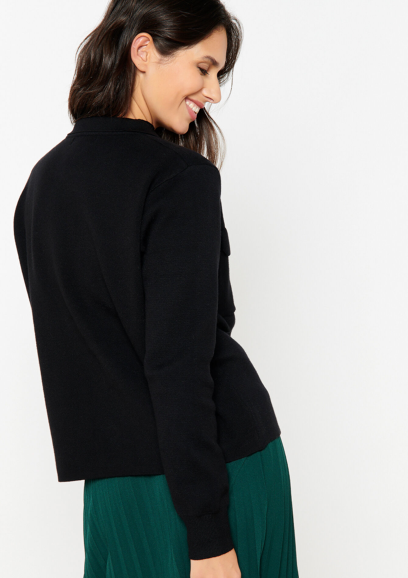 Cardigan jacket - BLACK - 04101103_1119