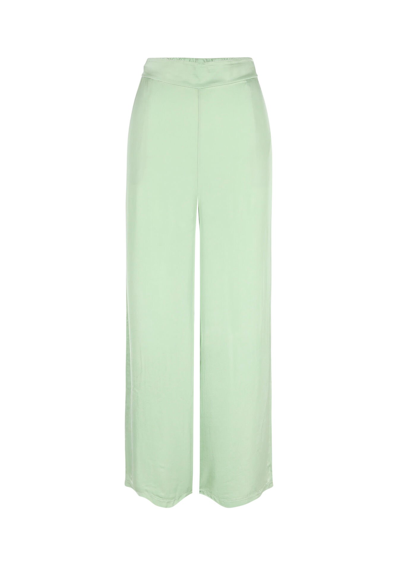 Pantalon extra large look en soie, Pantalon extra large look en soie - MINT GREEN - 06600854_1723