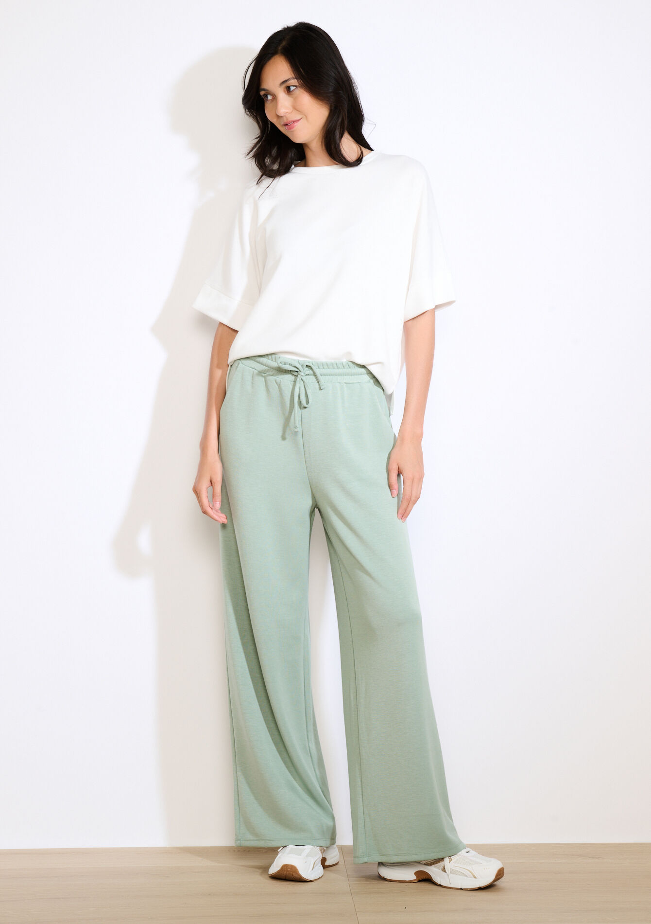 Losvallend jersey T-shirt, Losvallend jersey T-shirt - OFFWHITE - 15100383_1001