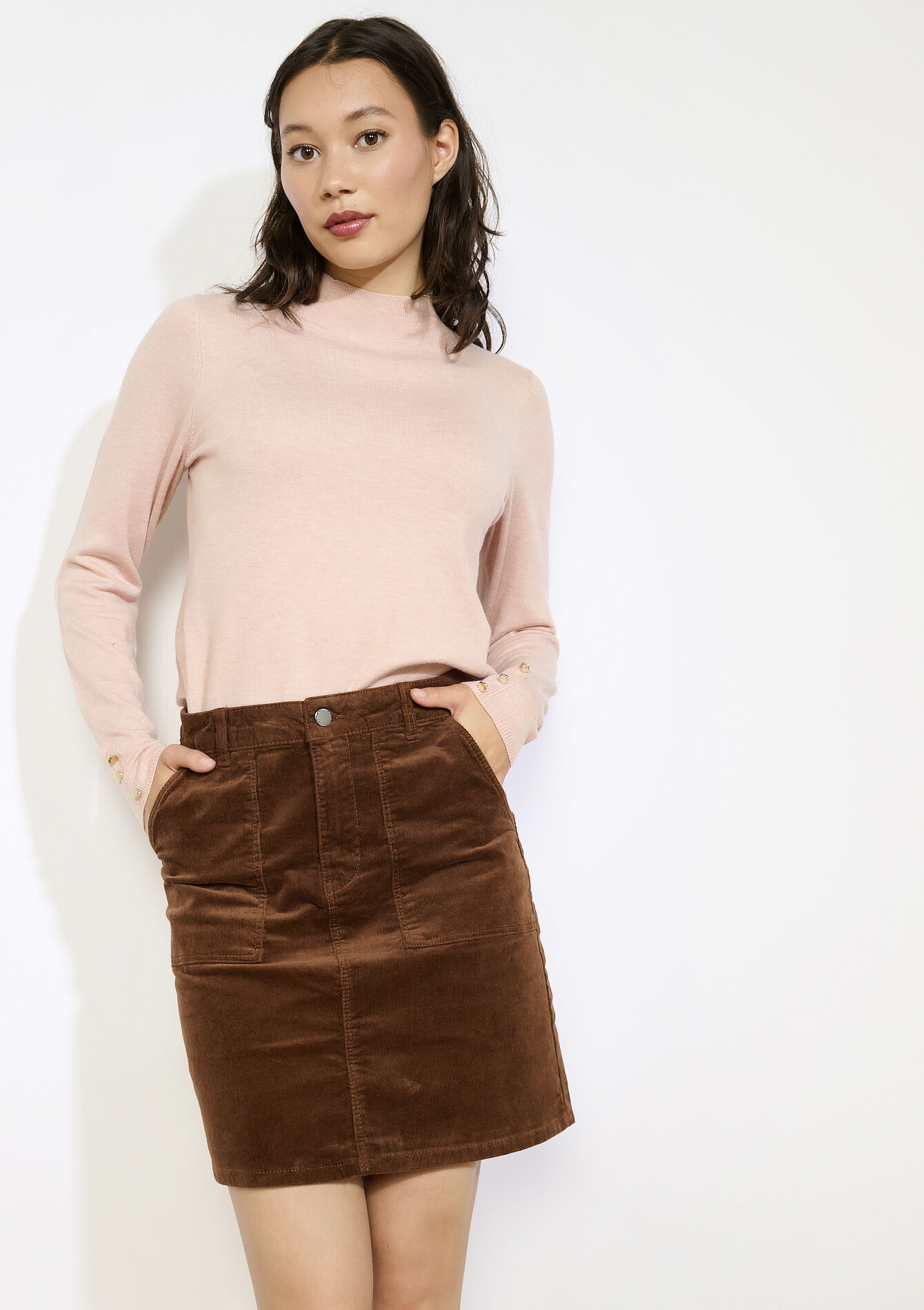 Corduroy minirok - CAMEL GINGER - 07101356_3831