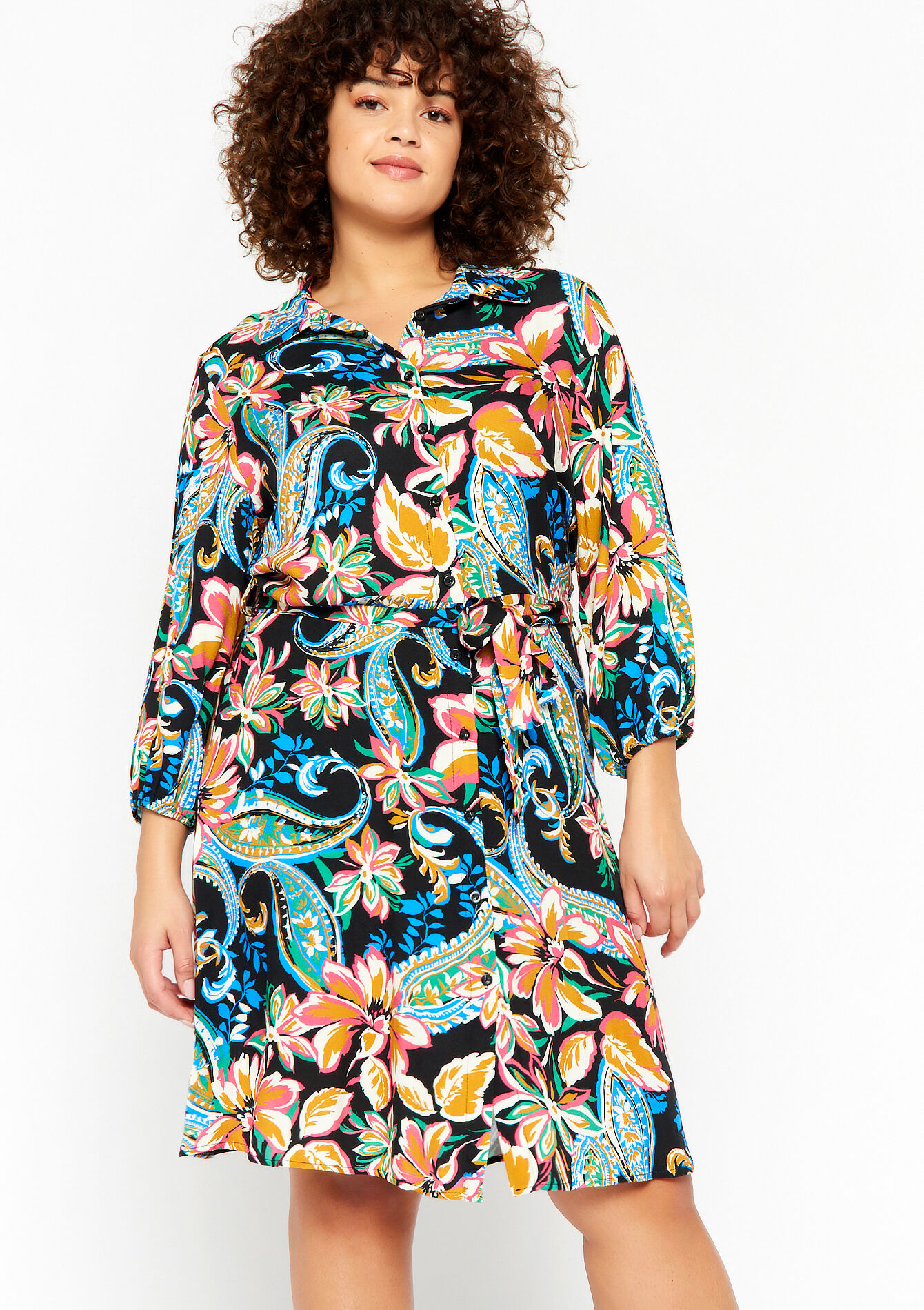 Hemdjurk met paisley en bloemen - MULTICOLOR - 08103147_1000