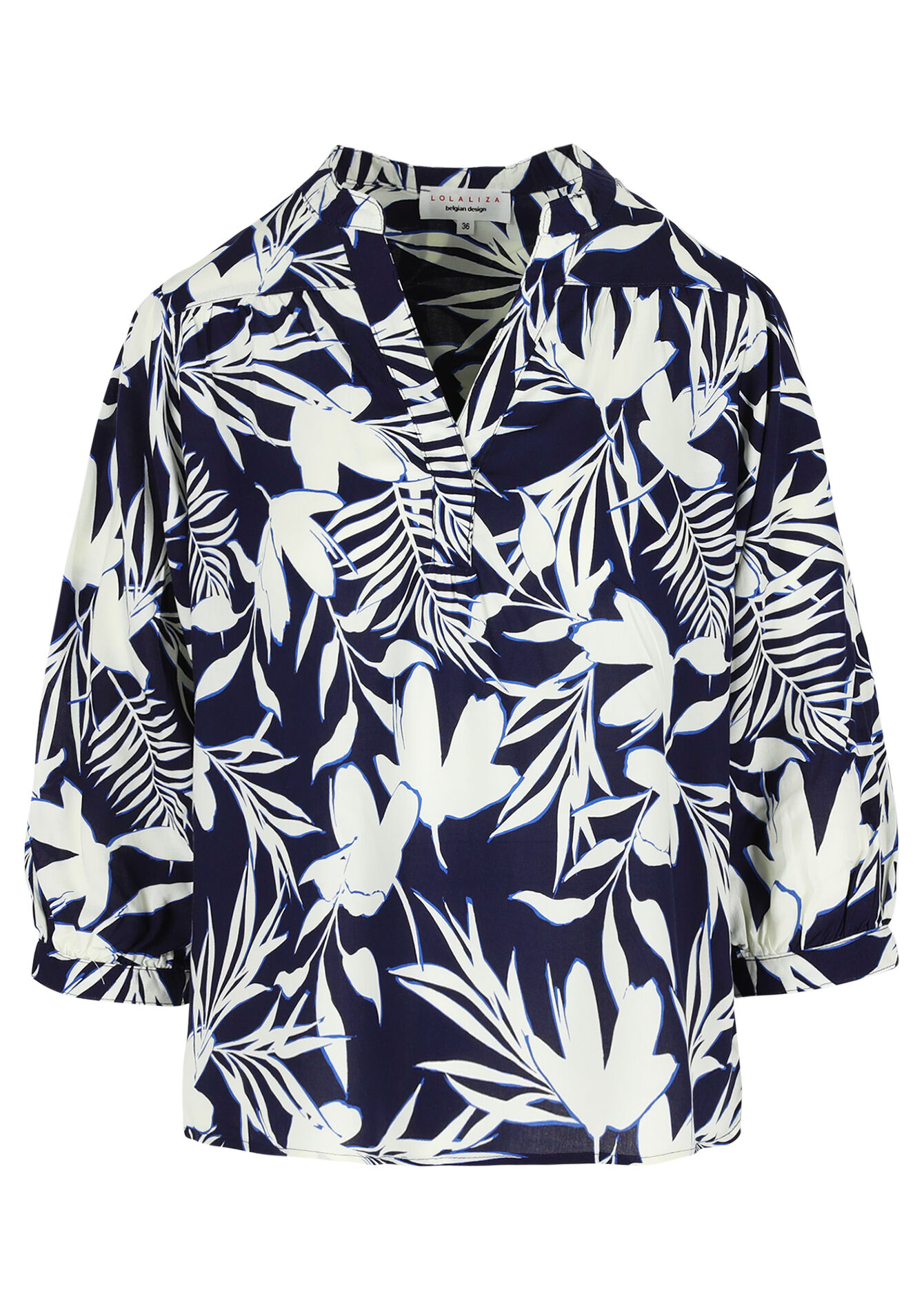 Blouse met bladprint, Blouse met bladprint - NAVY BASIC - 05702691_2723