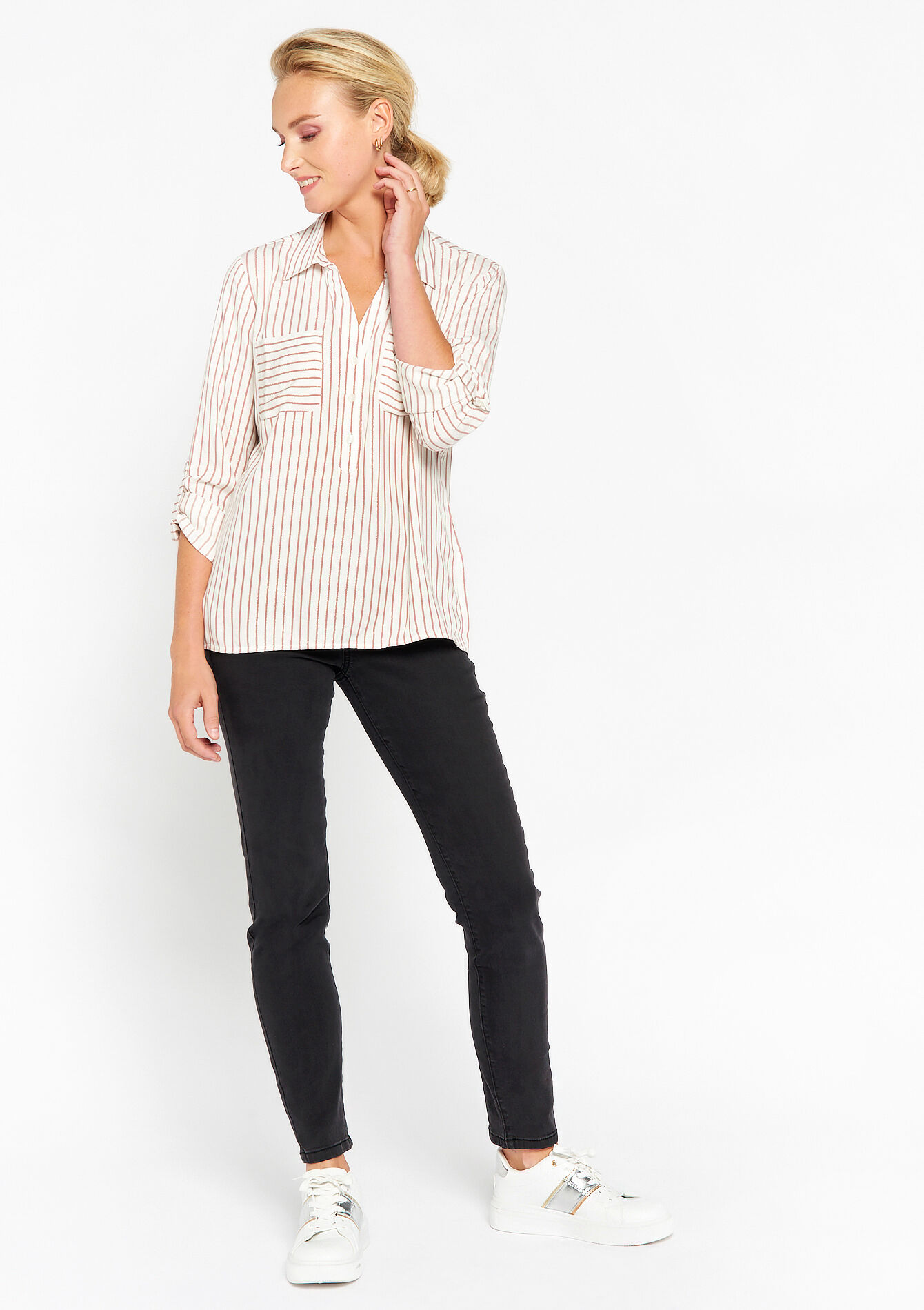 Gestreept hemd , Gestreept hemd - COSMETIC PINK - 05702264_5733