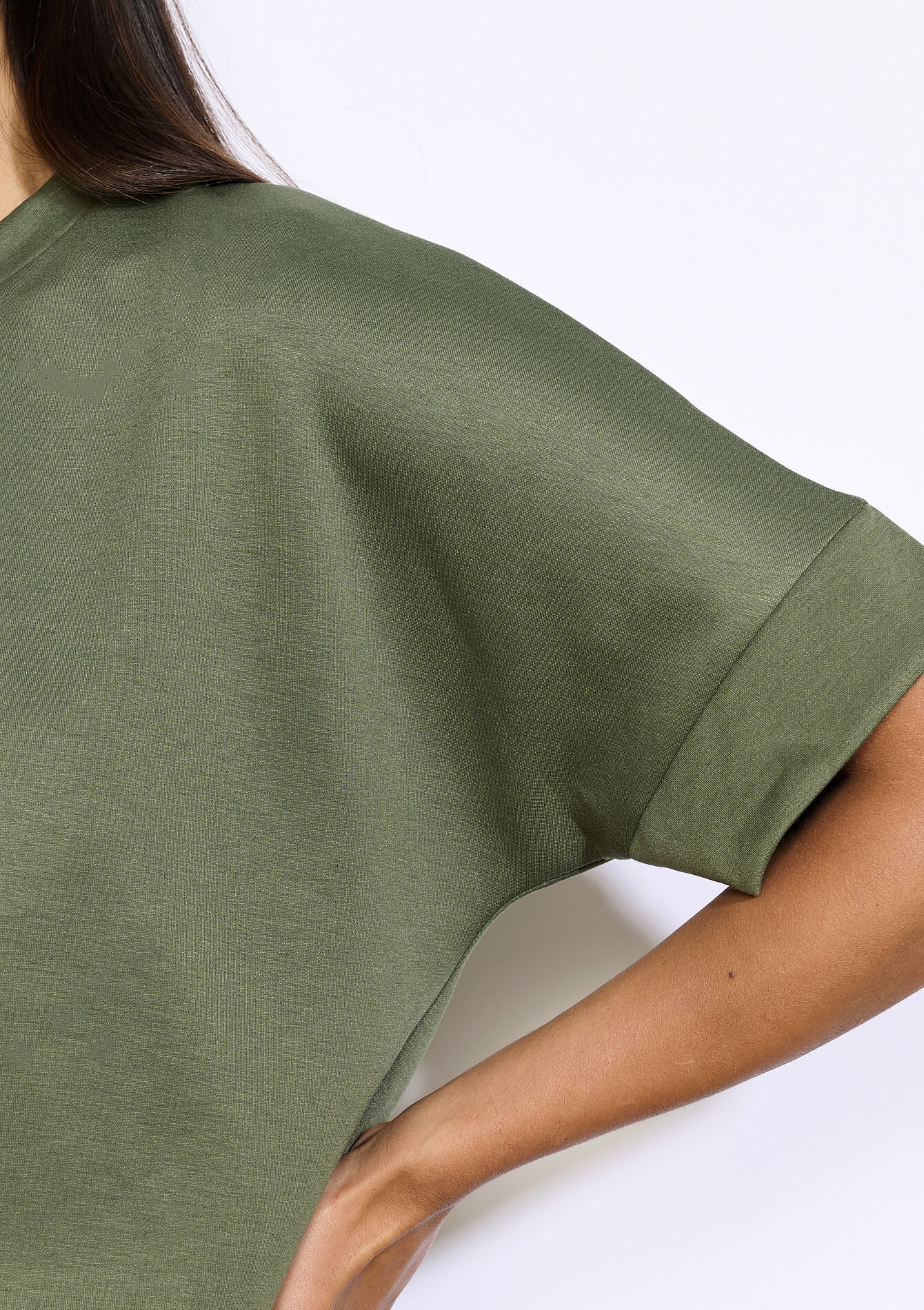 T-shirt ample en jersey, T-shirt ample en jersey - KHAKI FADED - 15100383_4326