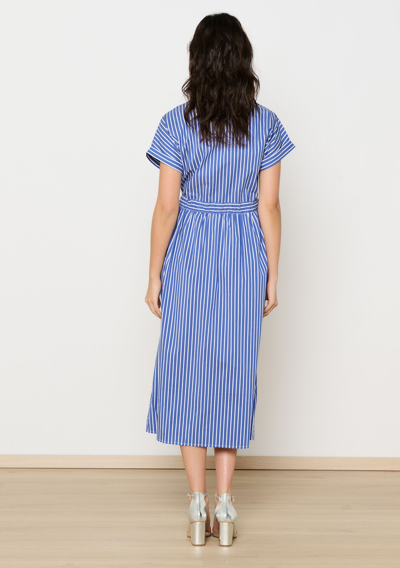 Popeline hemdjurk met strepen, Popeline hemdjurk met strepen - BLUE DENIM - 08103898