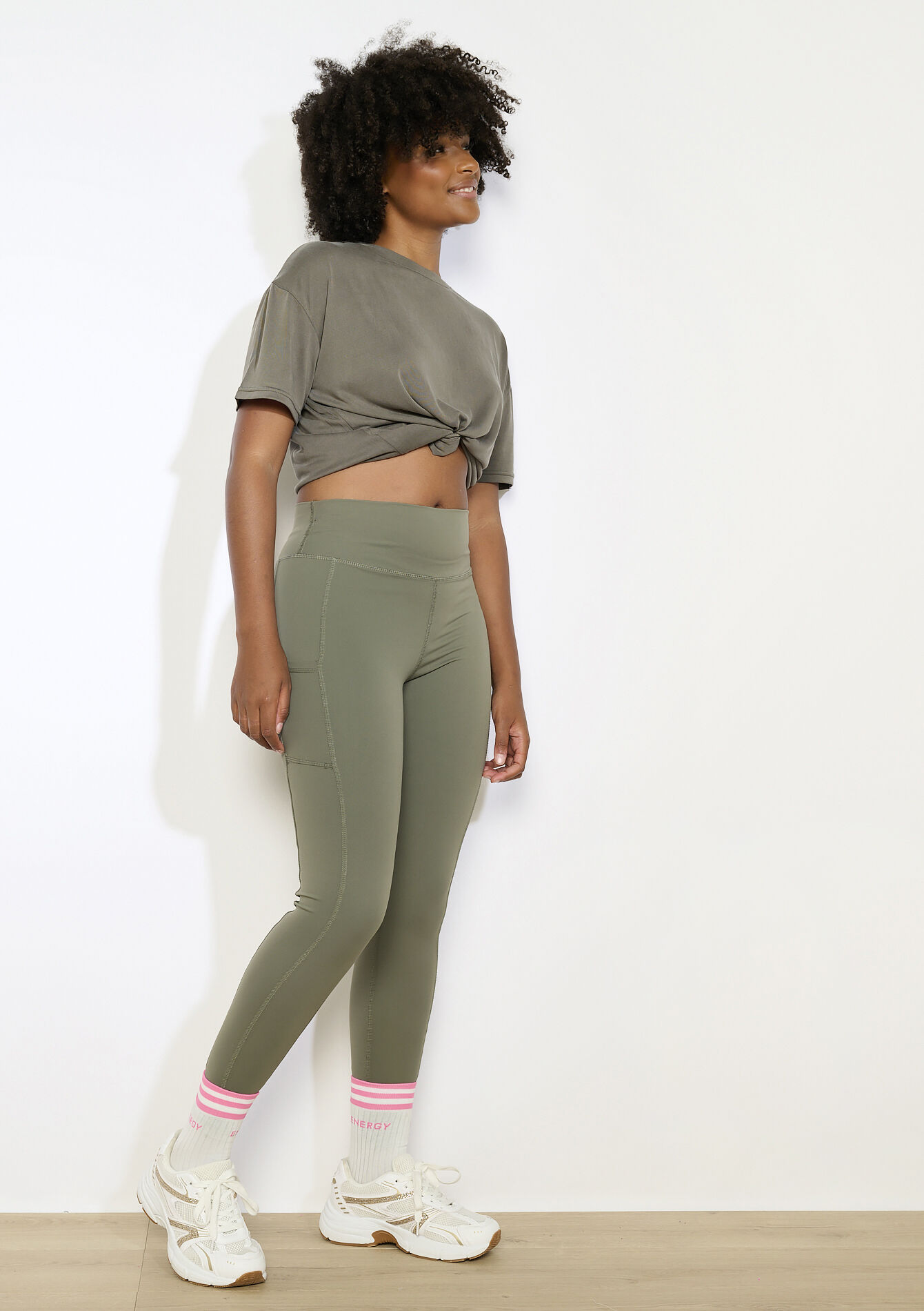 Legging sport taille haute, Legging sport taille haute - KHAKI MED - 15100367_4327