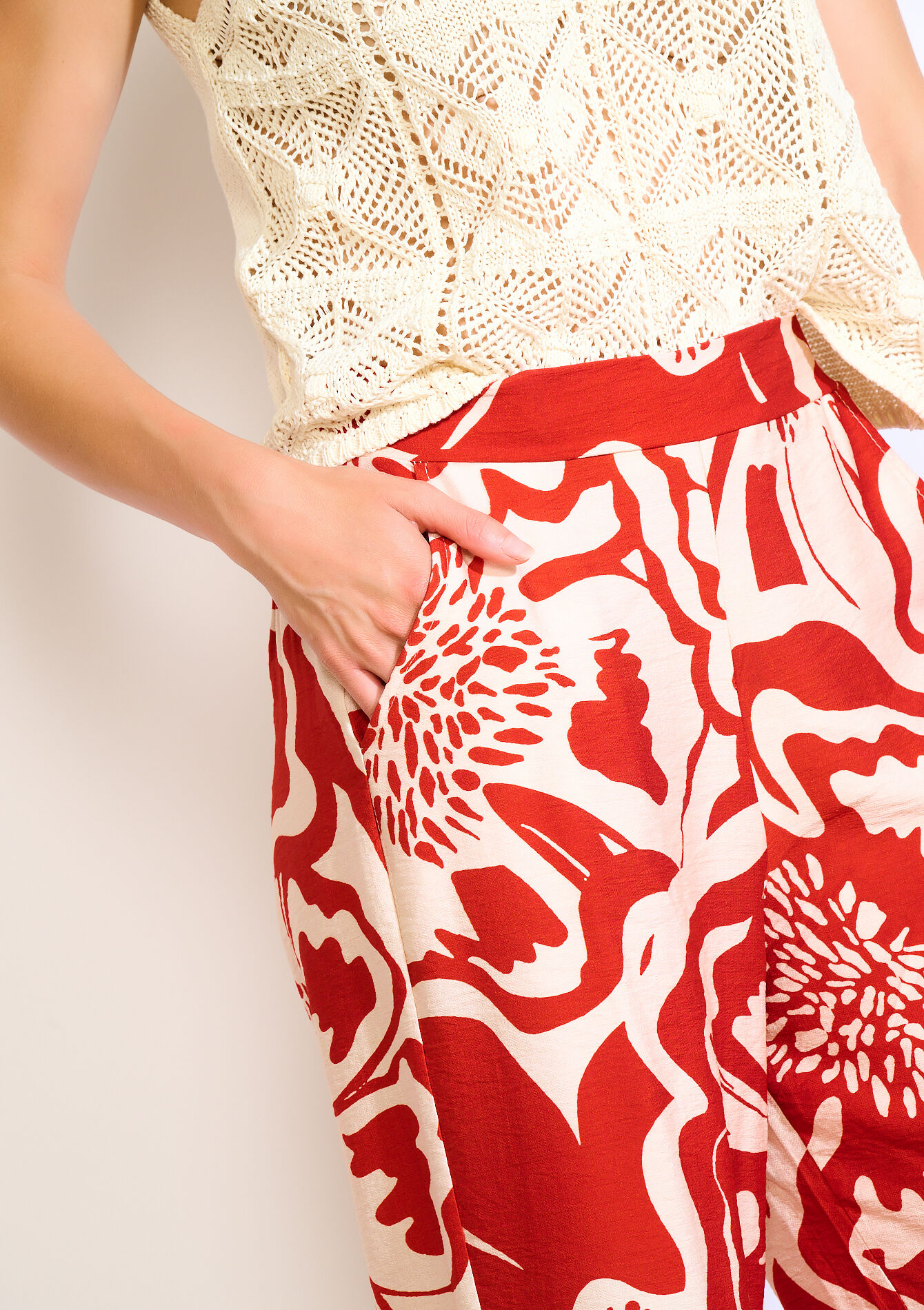 Wijde broek met print - RED PAPRIKA - 06600992_1293