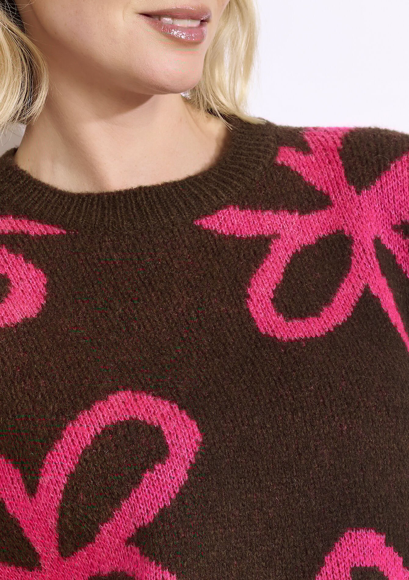 Trui met grote bloemen, Trui met grote bloemen - BROWN DARK CHOCOLATE - 04007101_3720