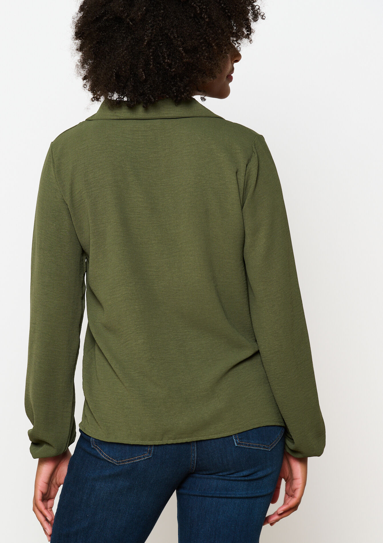 Blouse à col polo, Blouse à col polo - KHAKI DARKY - 05702673_4208