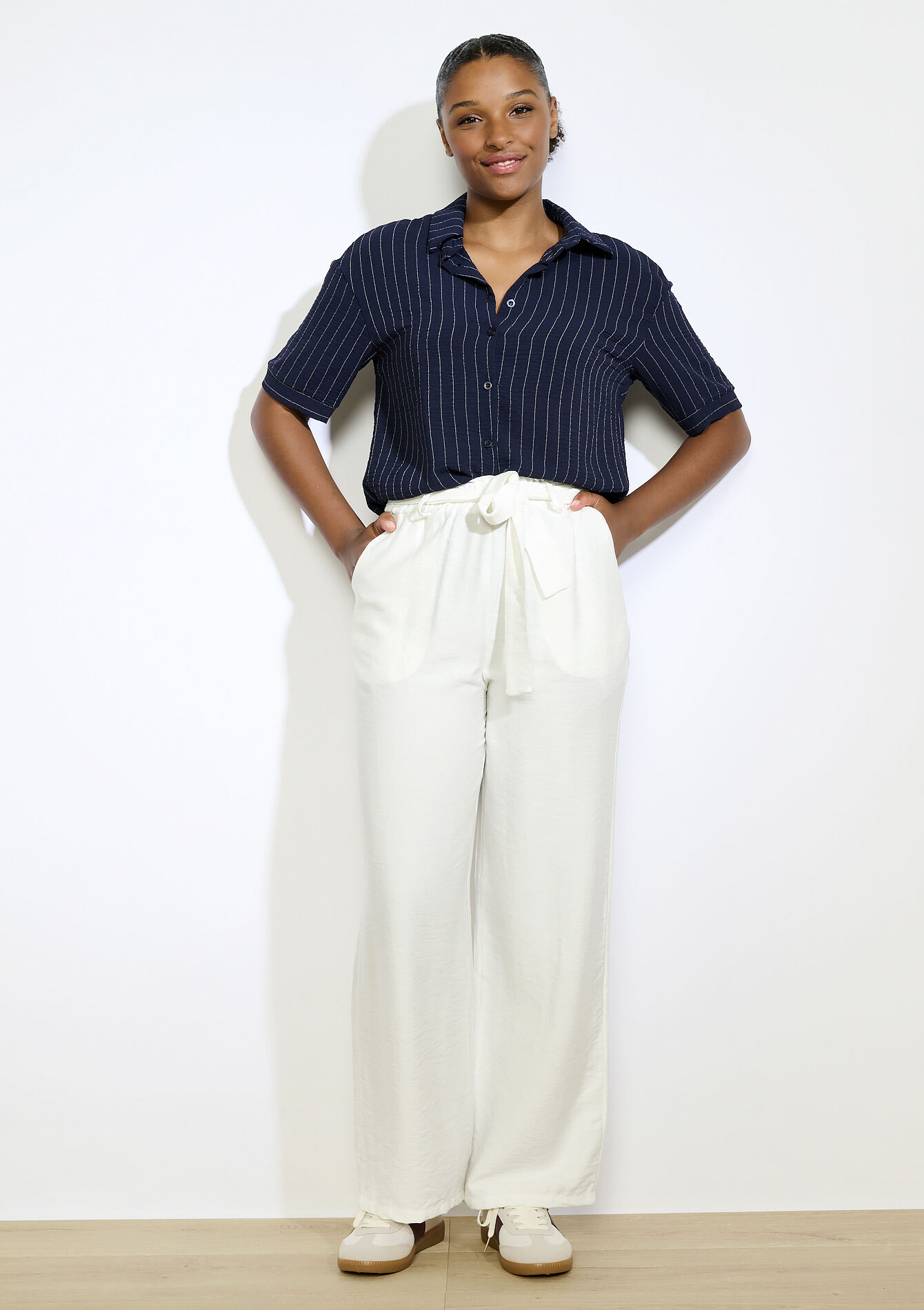 Wijde broek , Wijde broek - BROWN DARK CHOCOLATE - 06601027