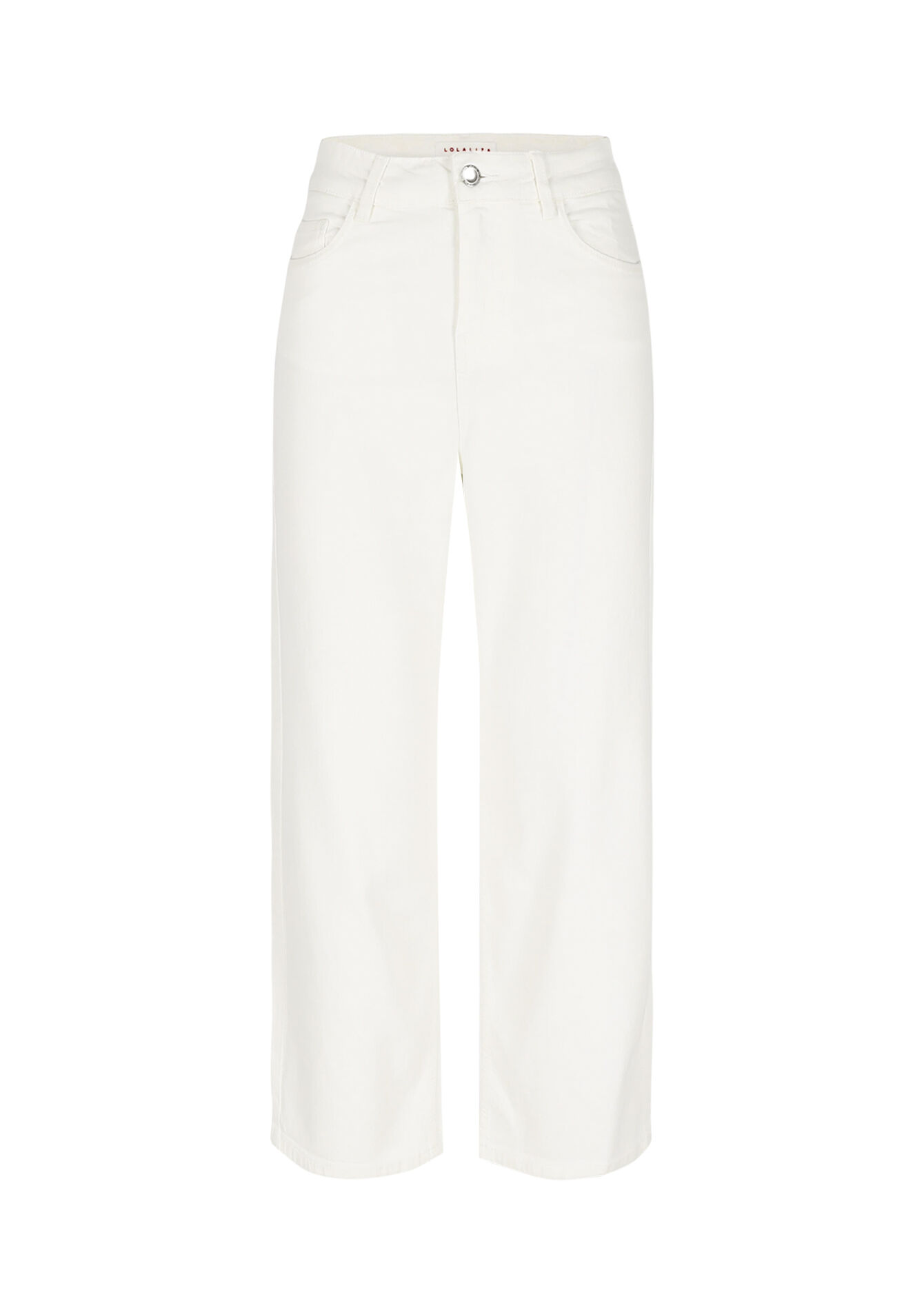 Hoge taille rechte broek - VANILLA WHITE - 06004660_1013