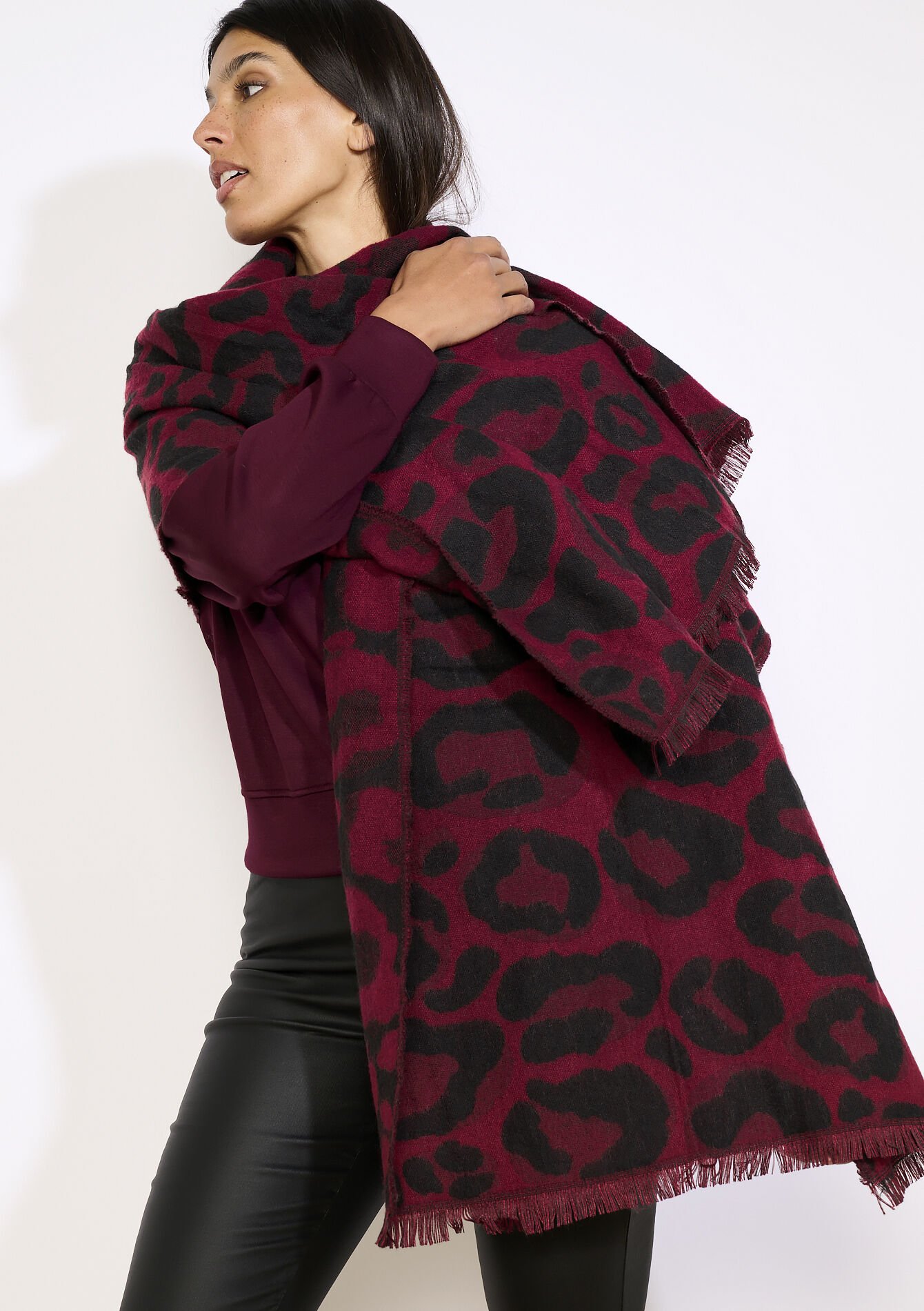 Oversized sjaal met luipaardprint, Oversized sjaal met luipaardprint, , detail_model