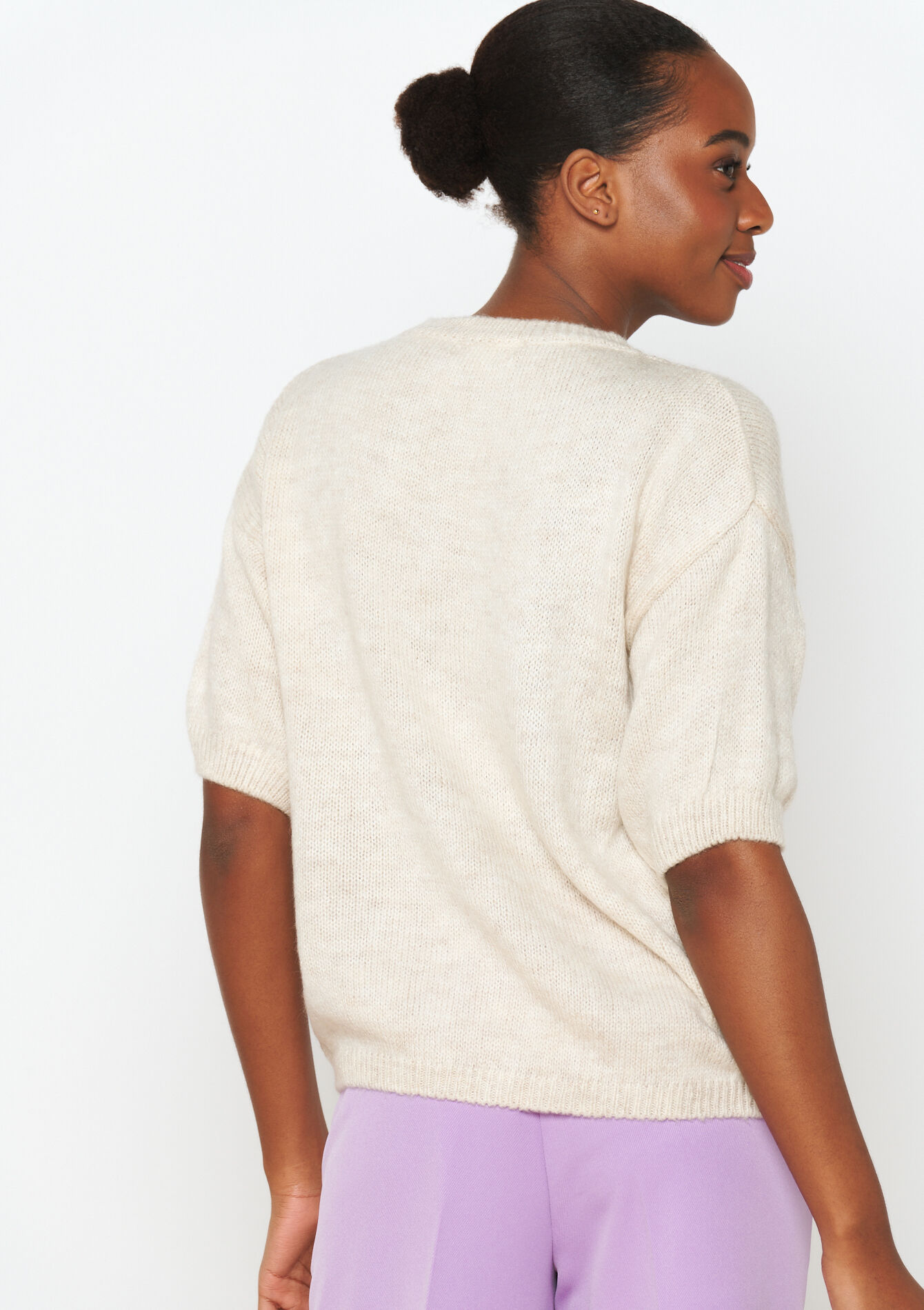 Pullover with floral pattern, Pullover with floral pattern - BEIGE CLASSIC - 04006476_4016