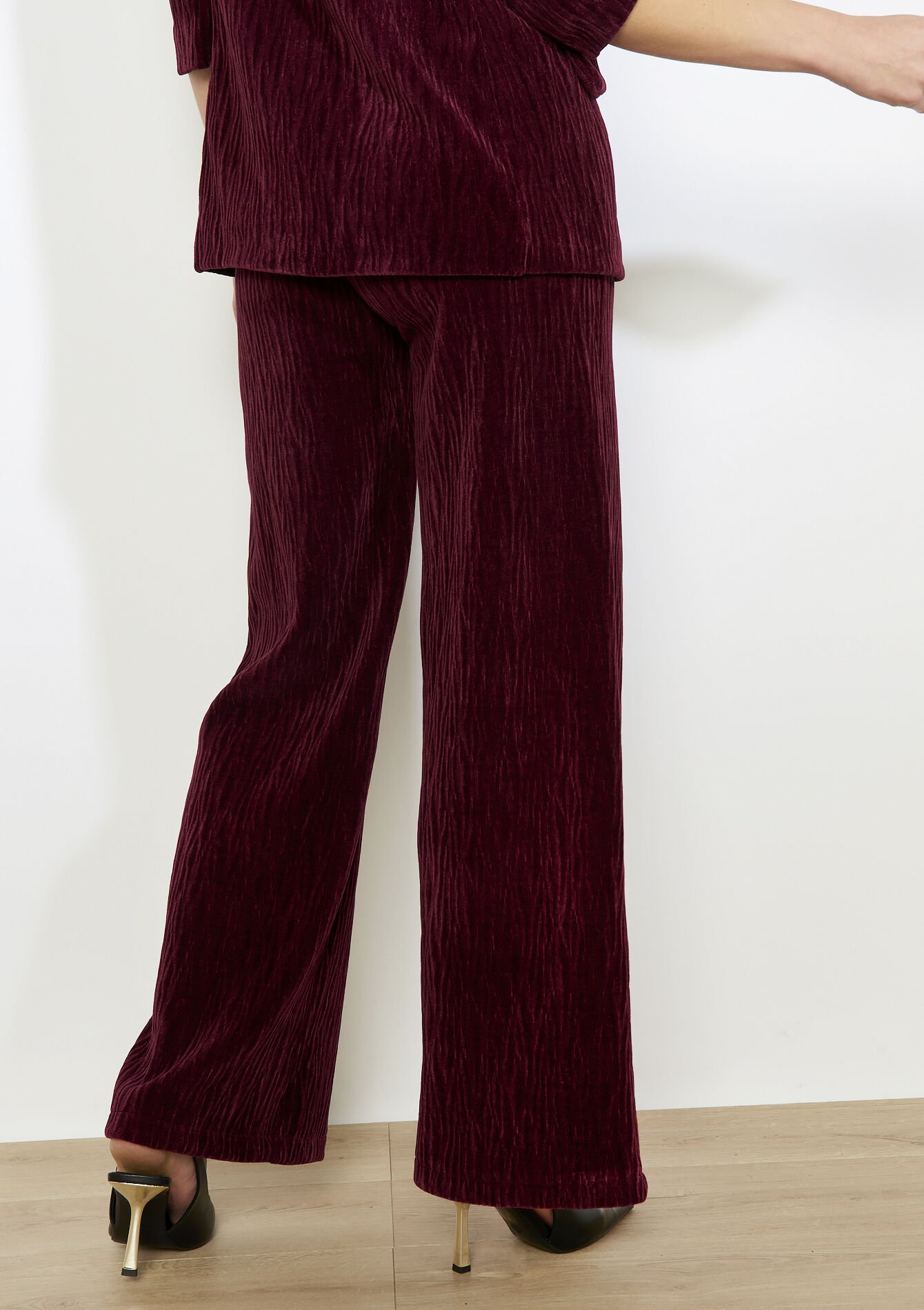 Pantalon en velours fluide, Pantalon en velours fluide - BORDEAUX WINE - 06601086_5514