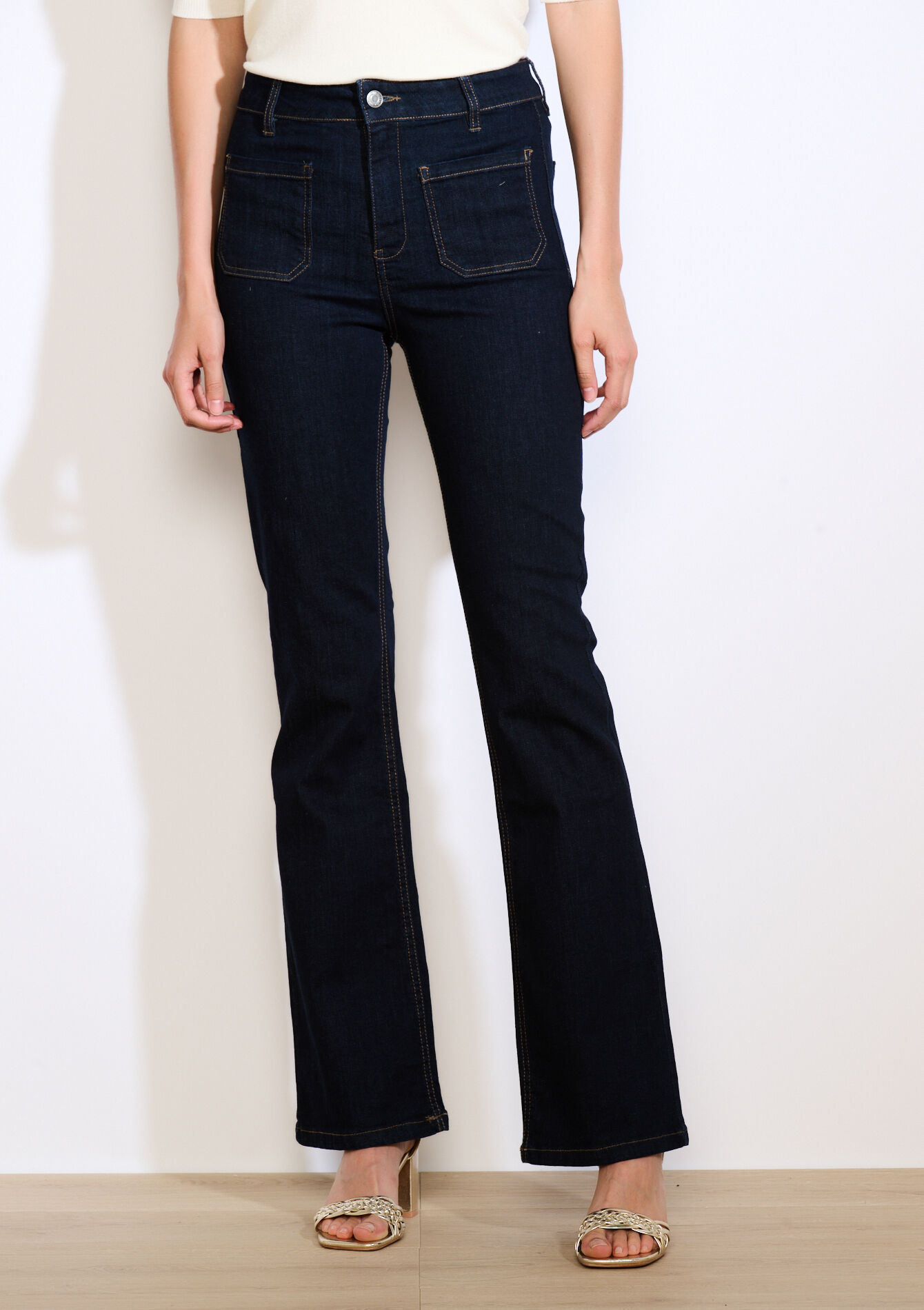 Jean bootcut ajusté, Jean bootcut ajusté - DARK BLUE - 22000621_0501