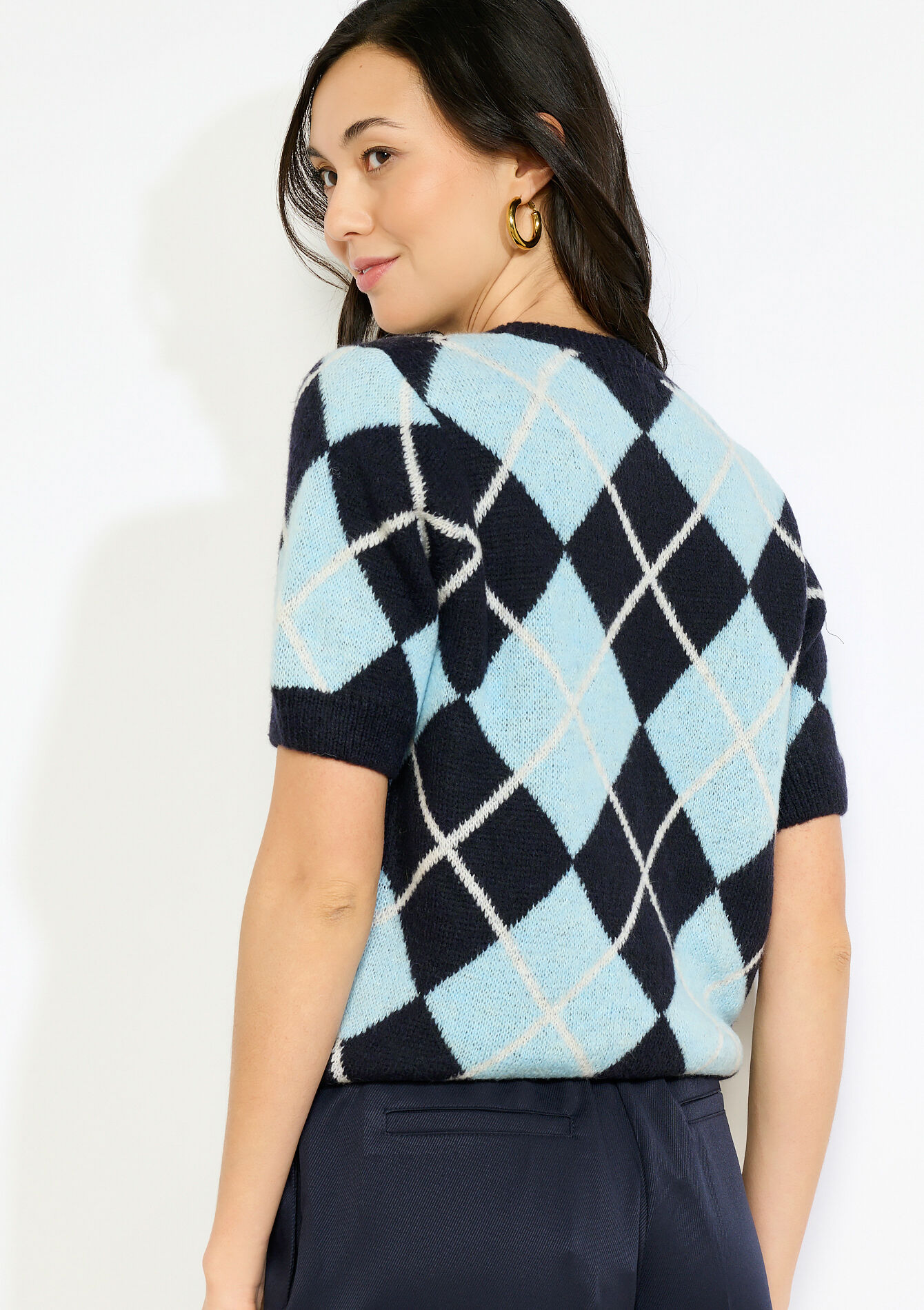 Pull à losanges doux, Pull à losanges doux - NAVY BASIC - 04007200_2723