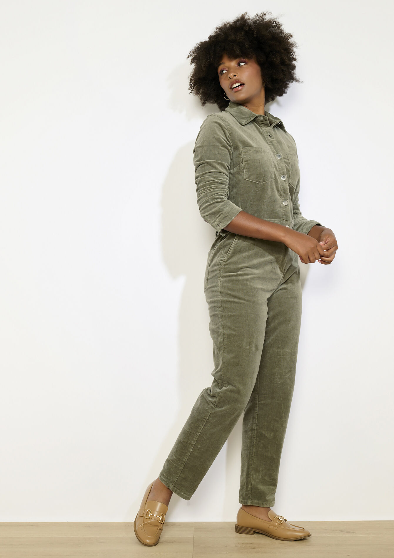 Velours jumpsuit met knopen, Velours jumpsuit met knopen, , back